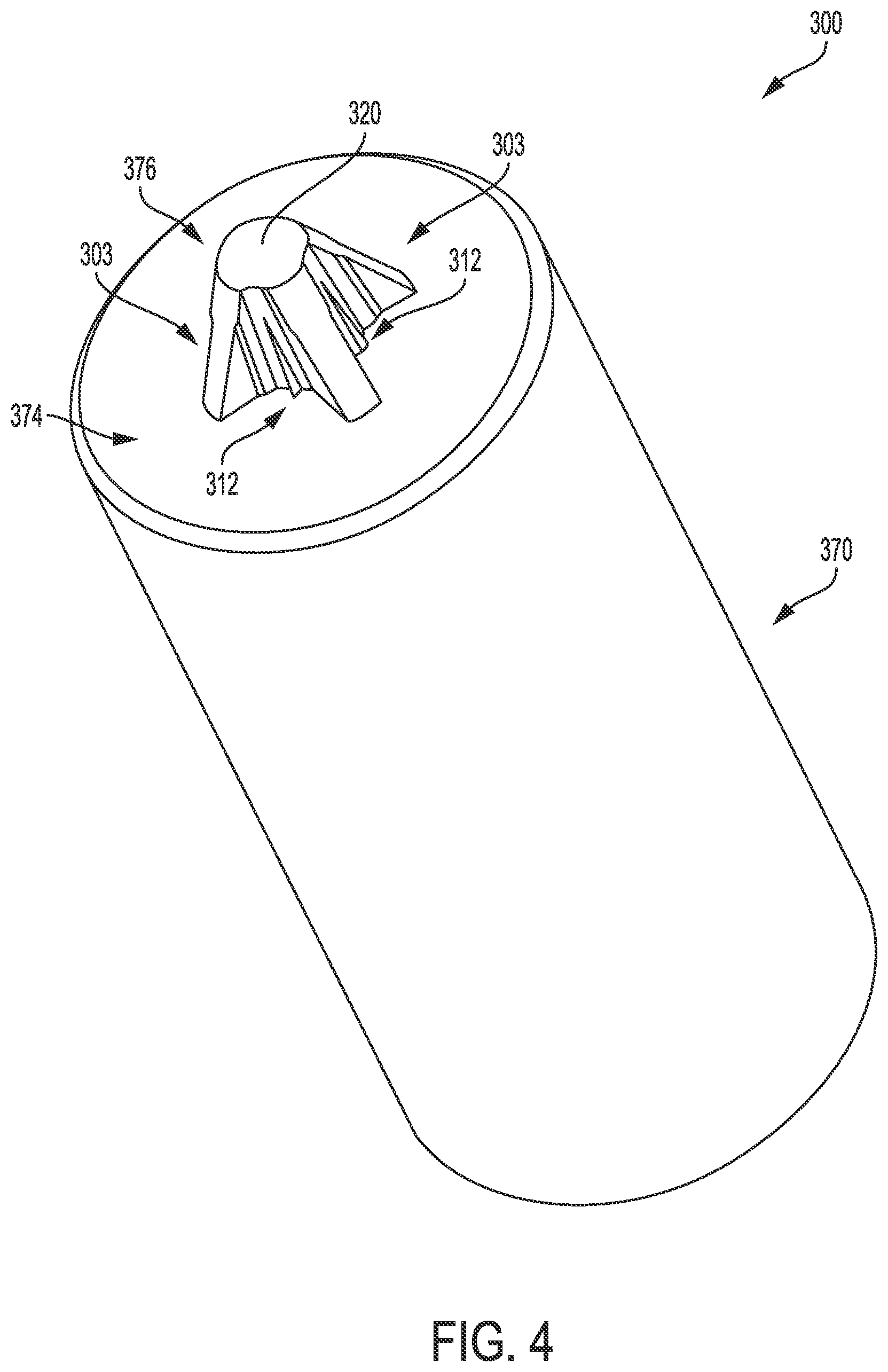 Patent US12551992 Figure 4 – Fastener system with stabilizer ribs and square drive