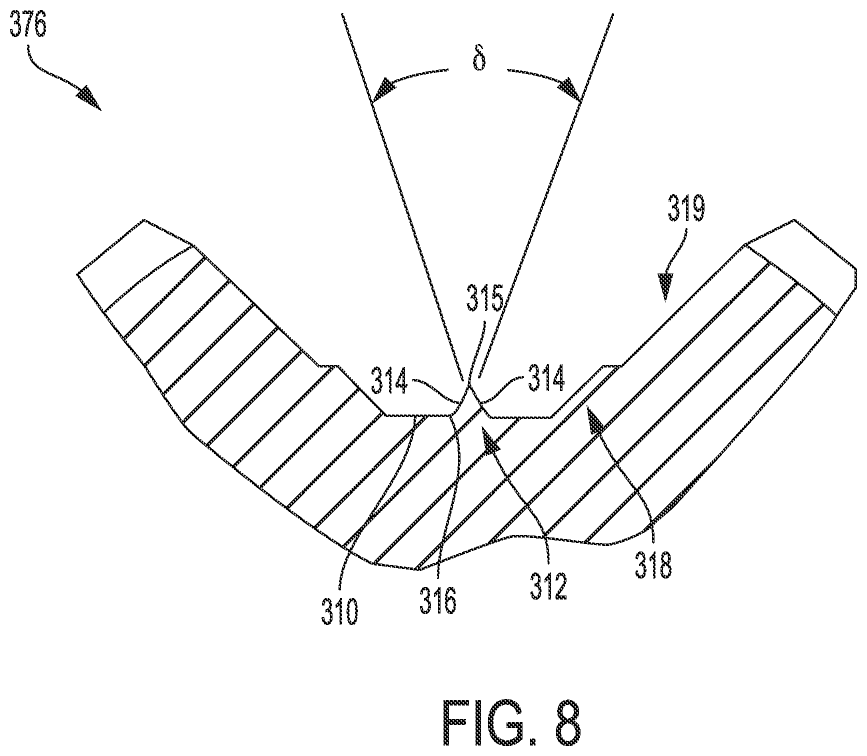 Patent US12551992 Figure 8 – Fastener system with stabilizer ribs and square drive