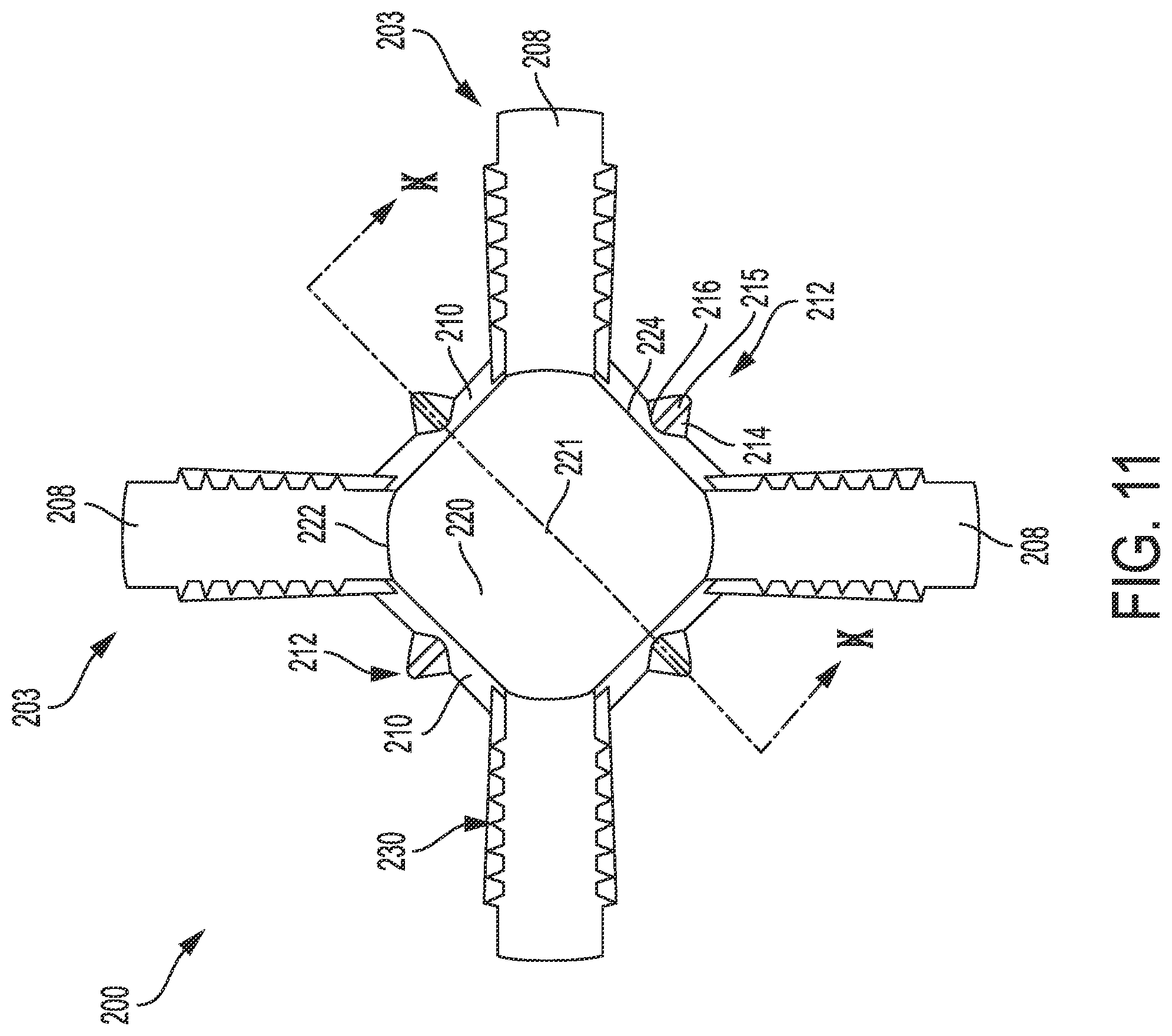 Patent US12551992 Figure 11 – Fastener system with stabilizer ribs and square drive