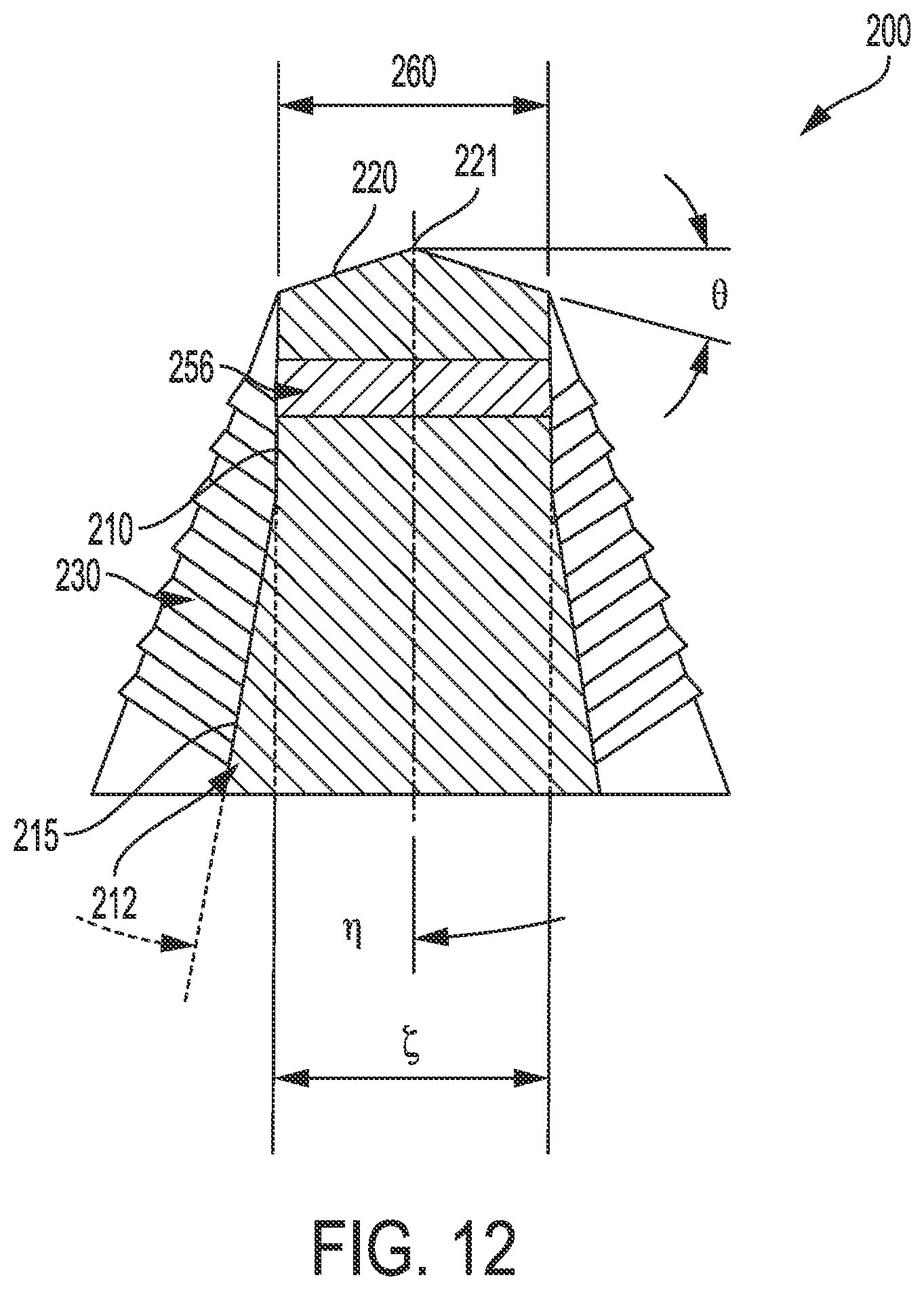 Patent US12551992 Figure 12 – Fastener system with stabilizer ribs and square drive