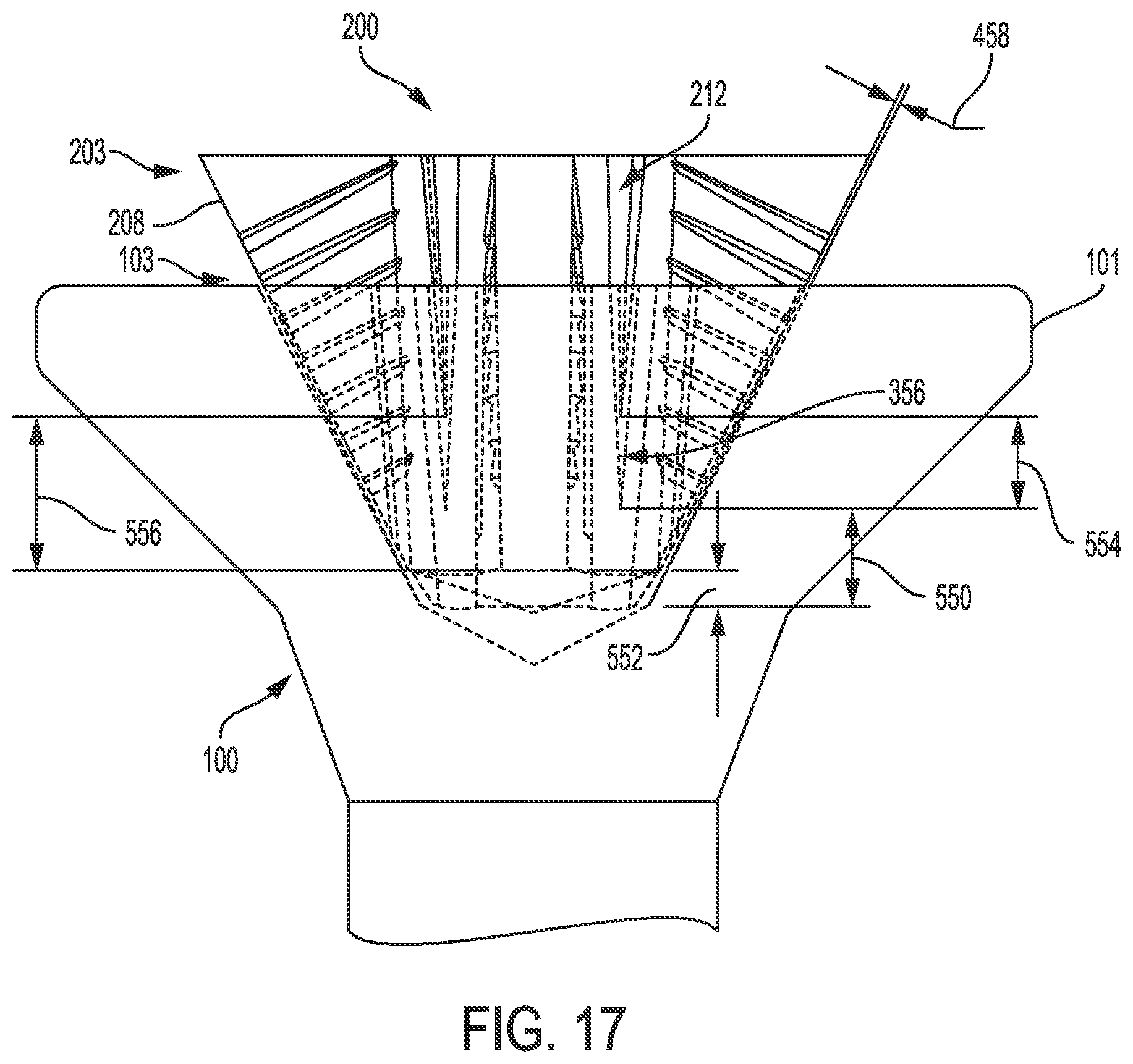 Patent US12551992 Figure 17 – Fastener system with stabilizer ribs and square drive