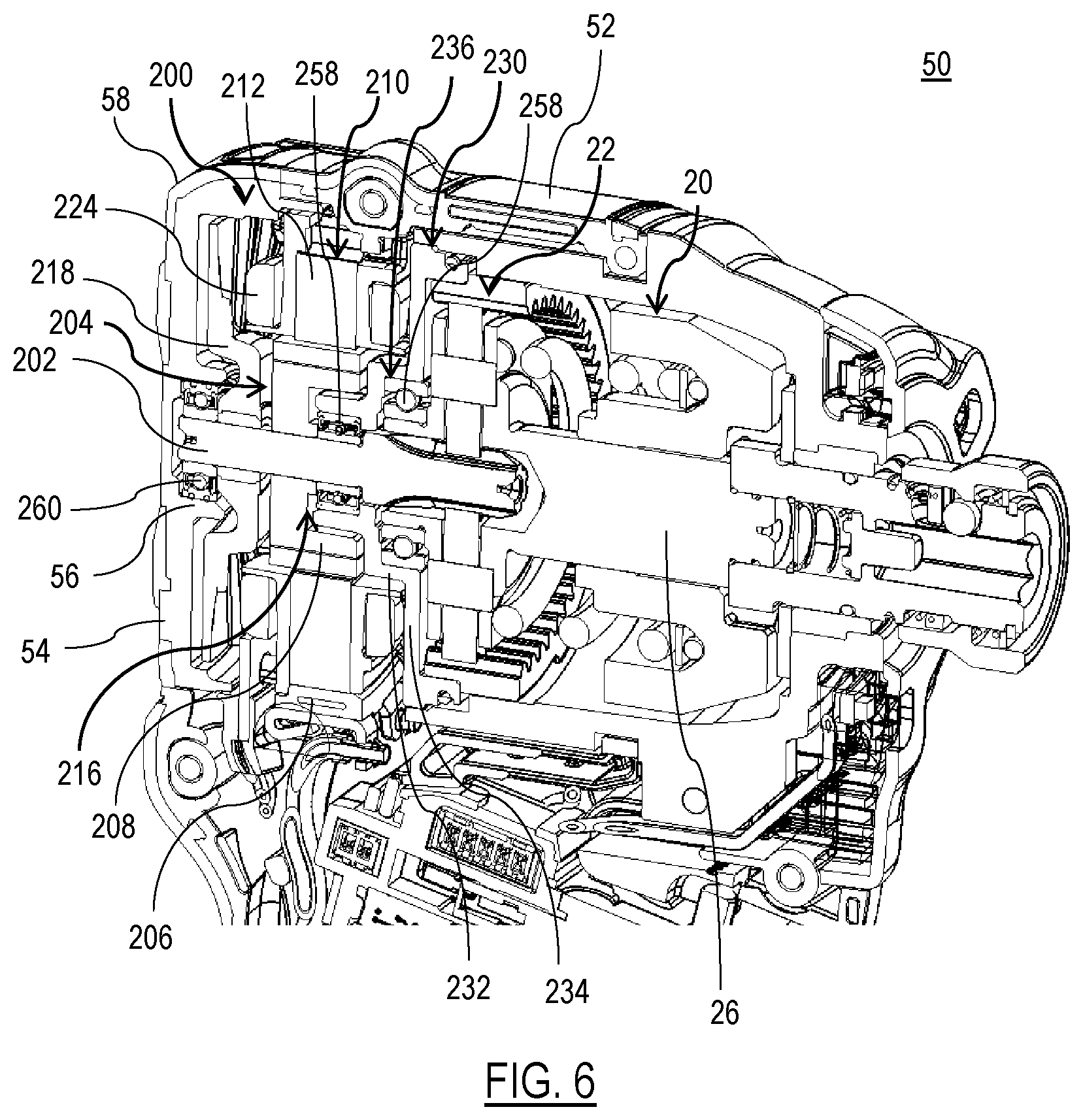 Patent US12551993 Figure 7 – Power tool with compact motor assembly