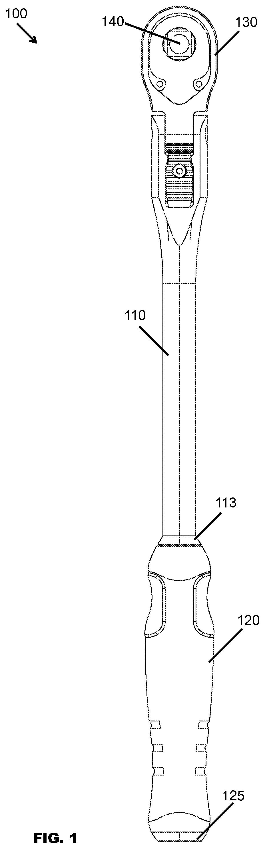 Patent US12551997 Figure 1 – Hand tool having interchangeable grip
