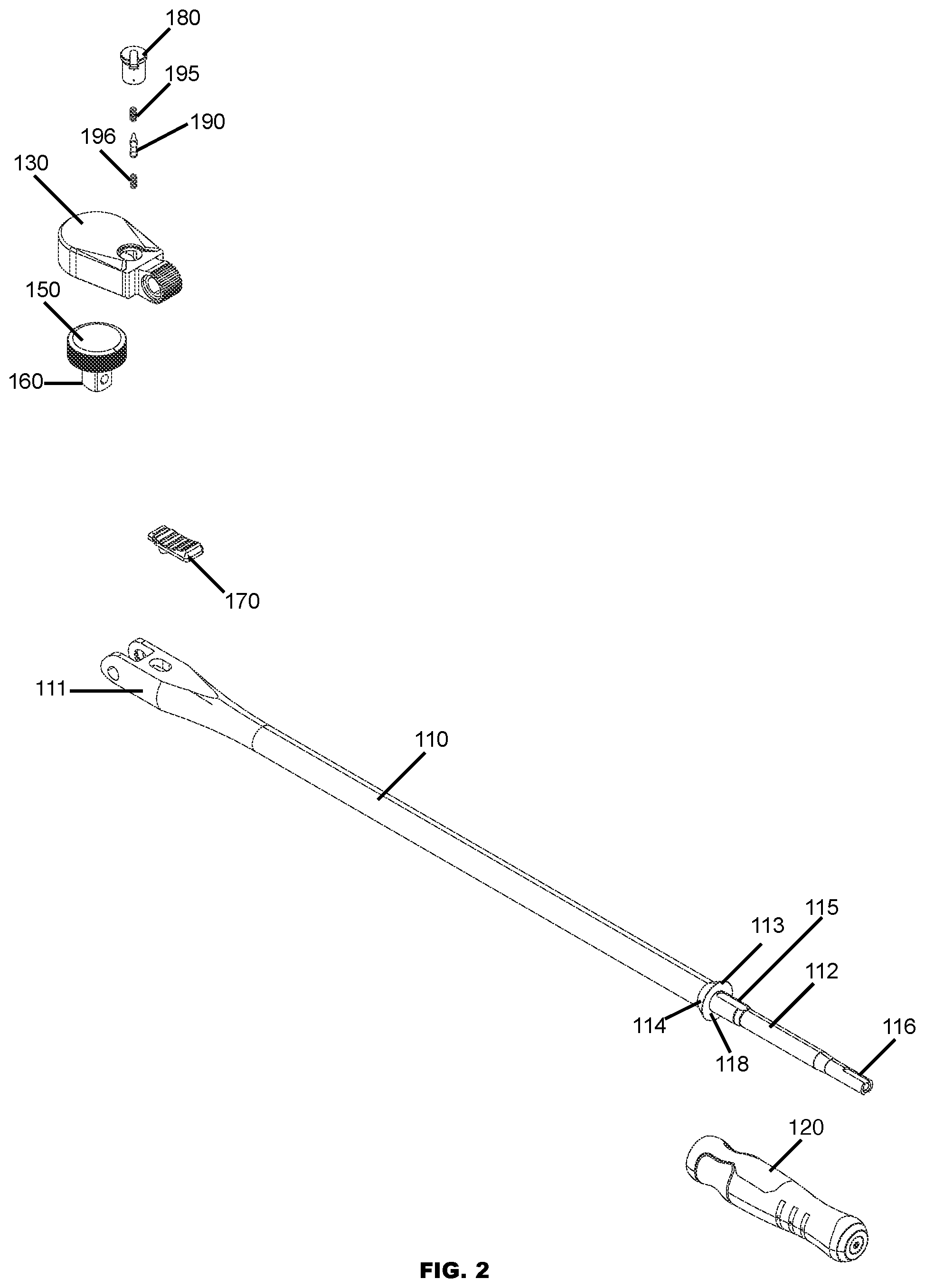 Patent US12551997 Figure 2 – Hand tool having interchangeable grip