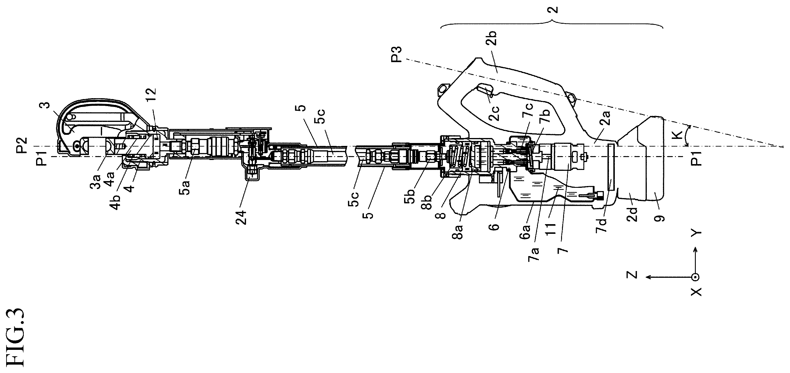 Patent US12552003 Figure 3 – Electric tool