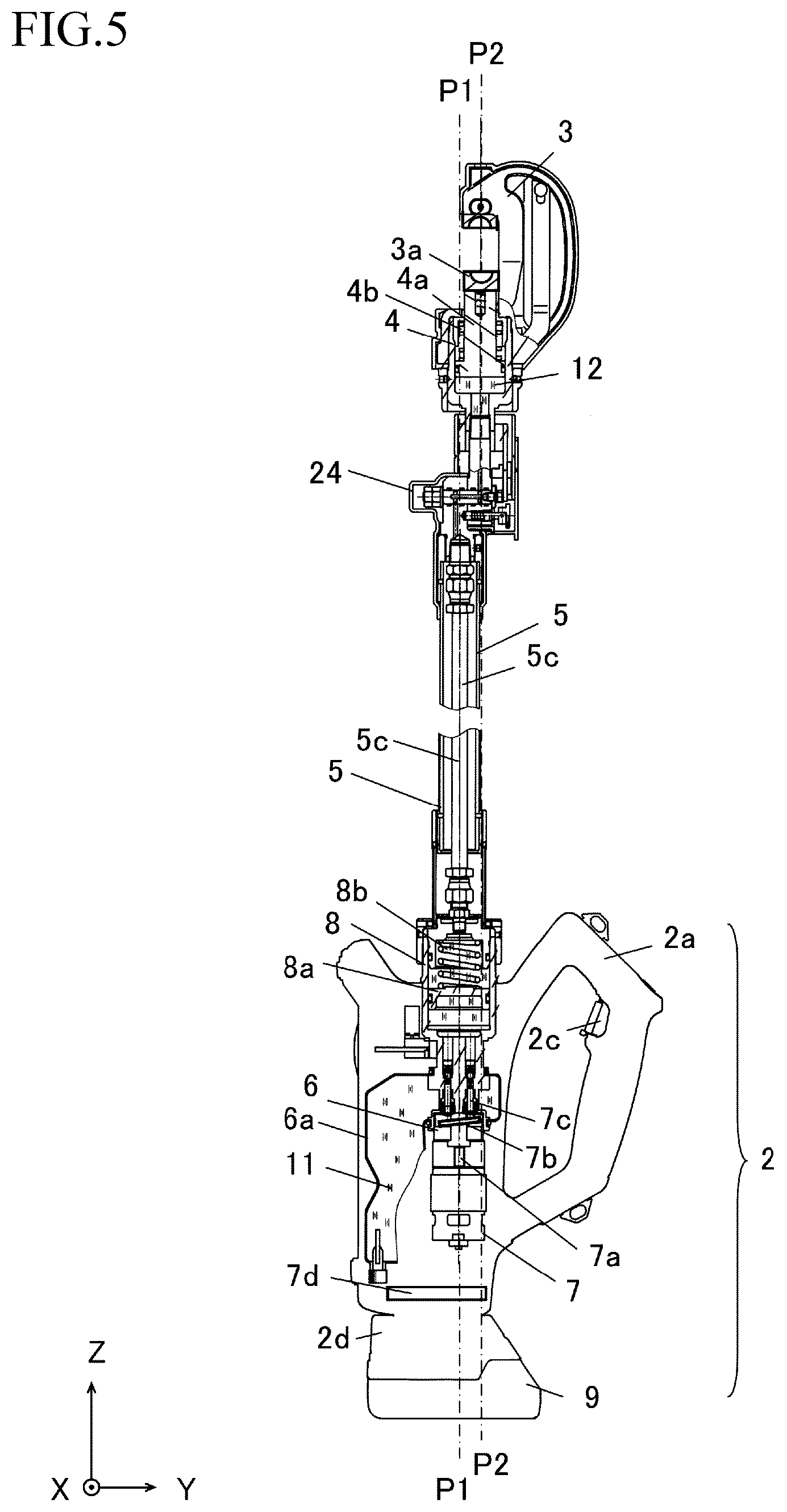 Patent US12552003 Figure 5 – Electric tool