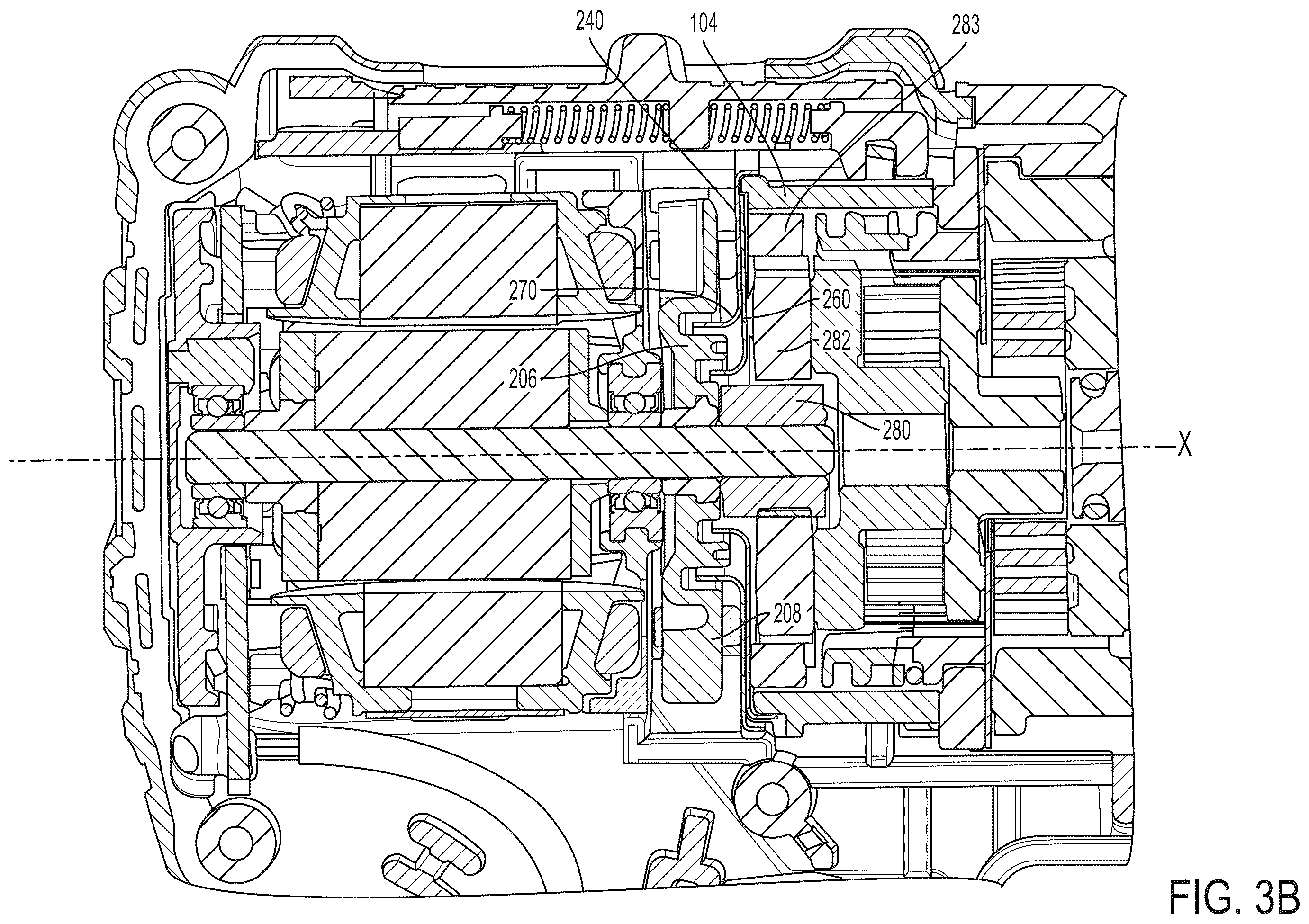 Patent US12552006 Figure 4 – Power tool with partition assembly between transmission and motor