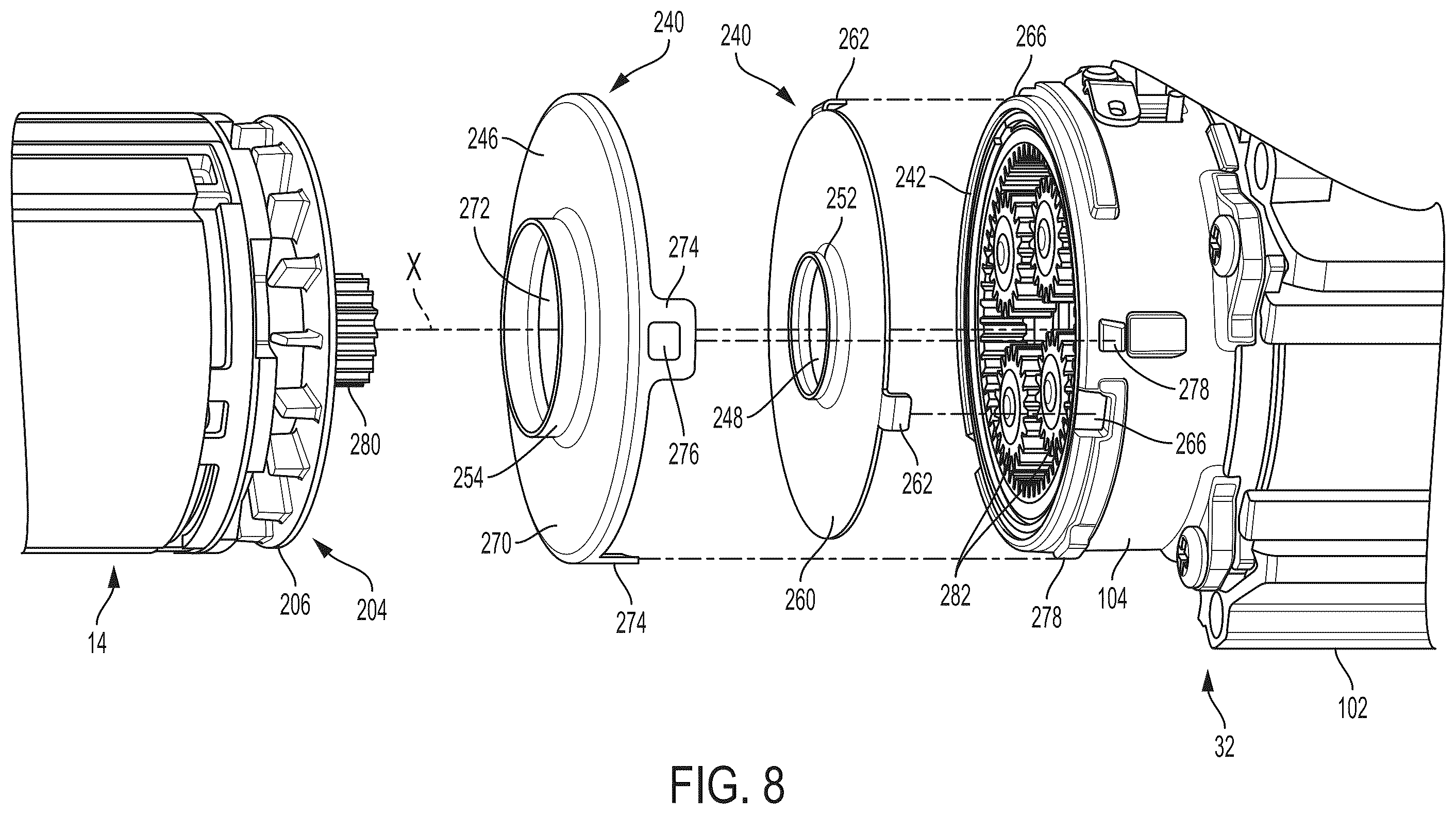 Patent US12552006 Figure 9 – Power tool with partition assembly between transmission and motor