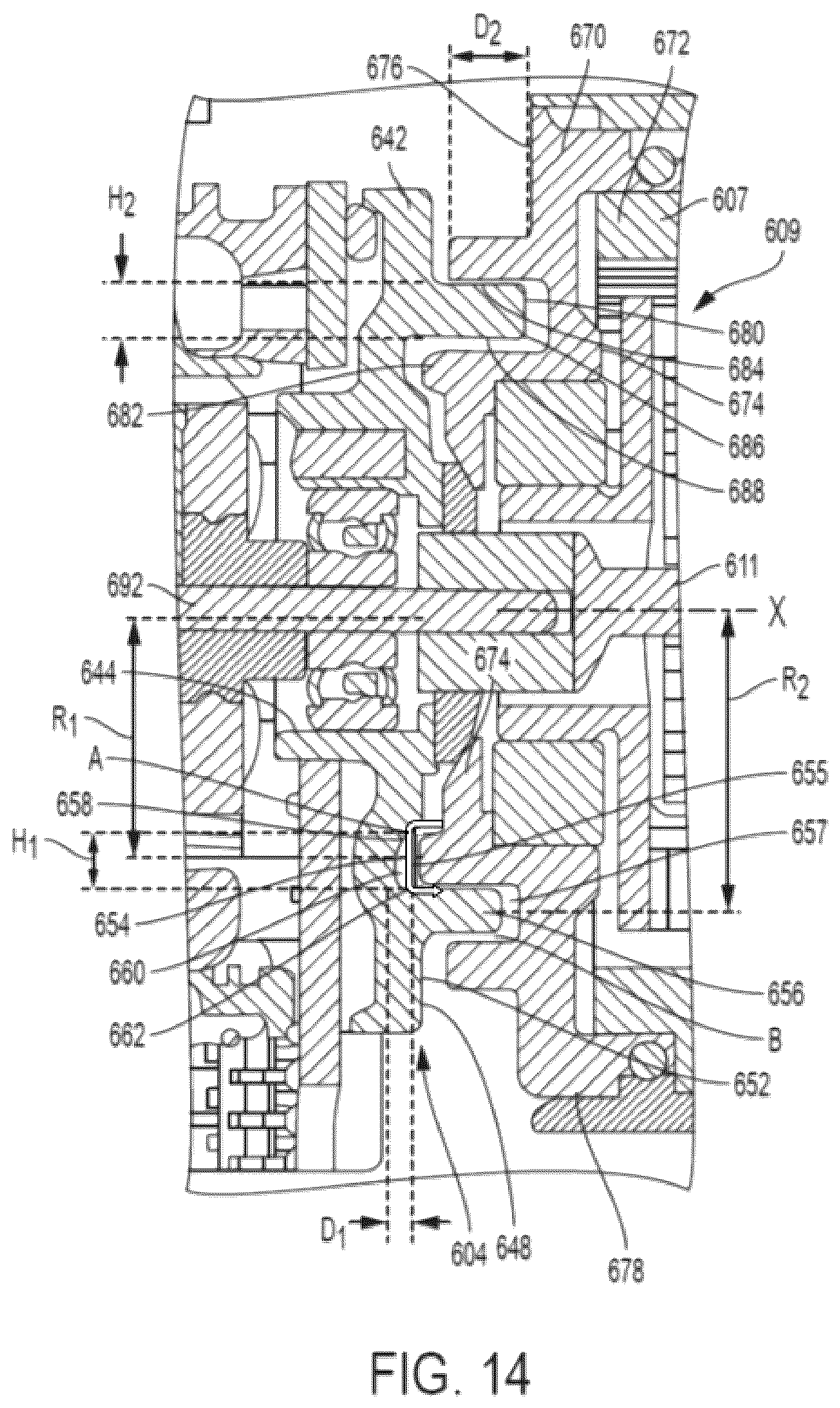 Patent US12552006 Figure 14 – Power tool with partition assembly between transmission and motor