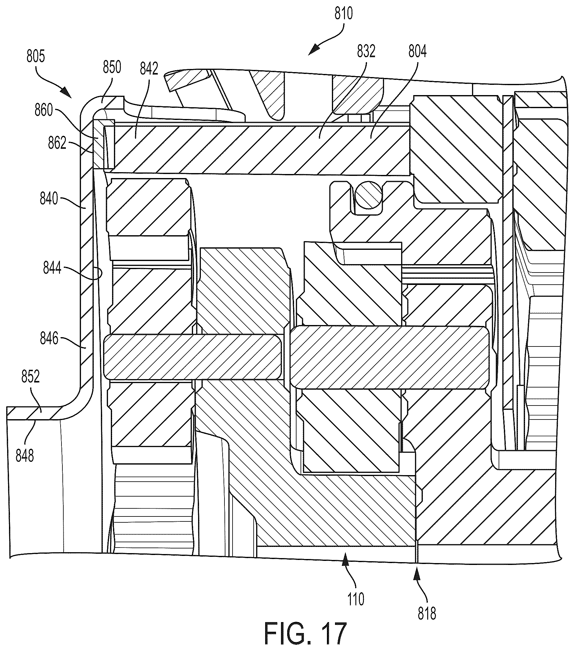 Patent US12552006 Figure 18 – Power tool with partition assembly between transmission and motor