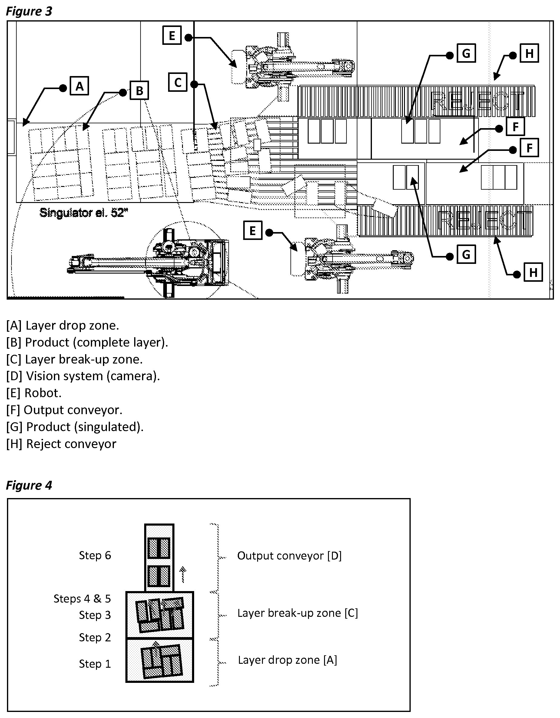 Patent US12552014 Figure 2 – Conveyor system with multiple robot singulators