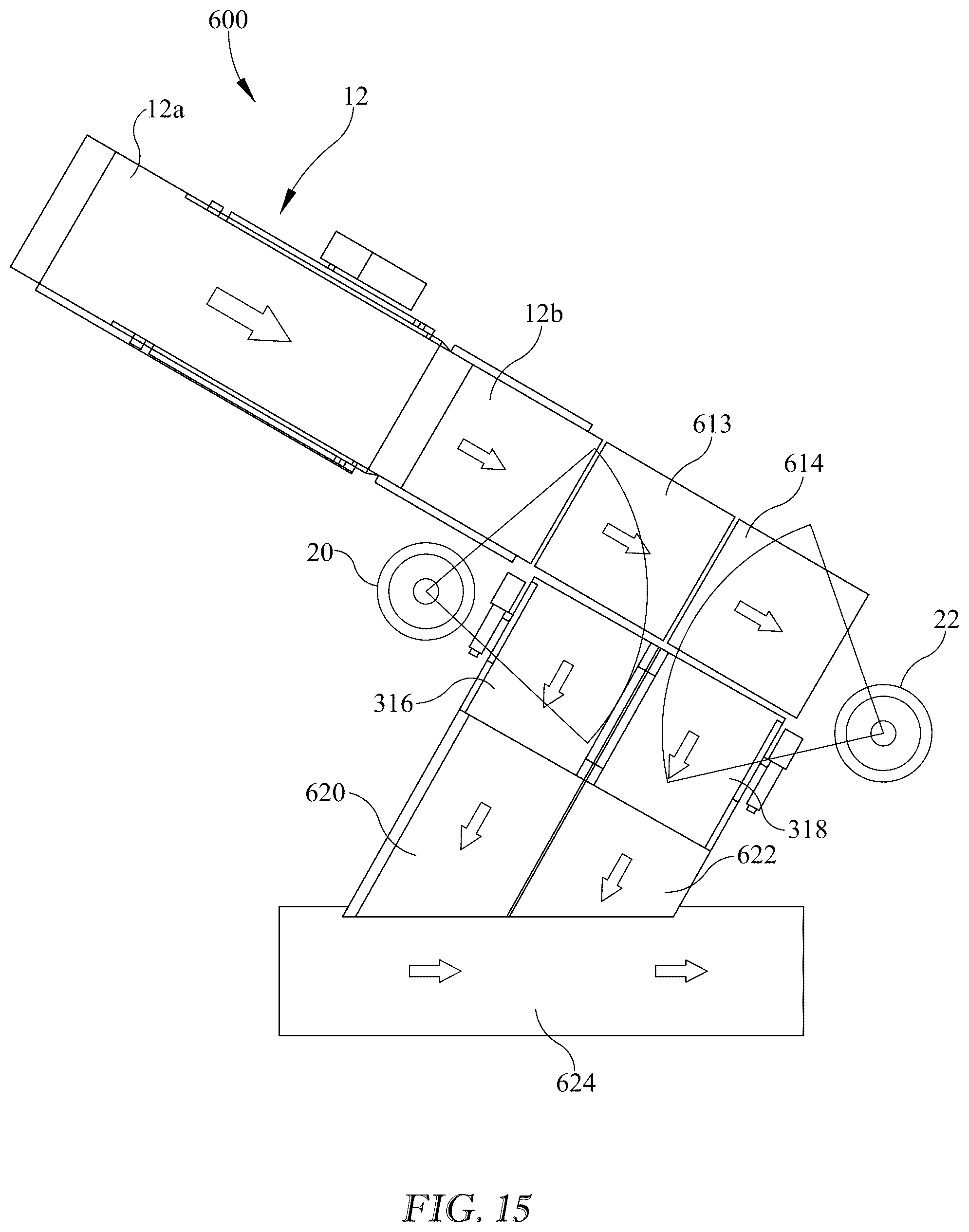 Patent US12552014 Figure 13 – Conveyor system with multiple robot singulators