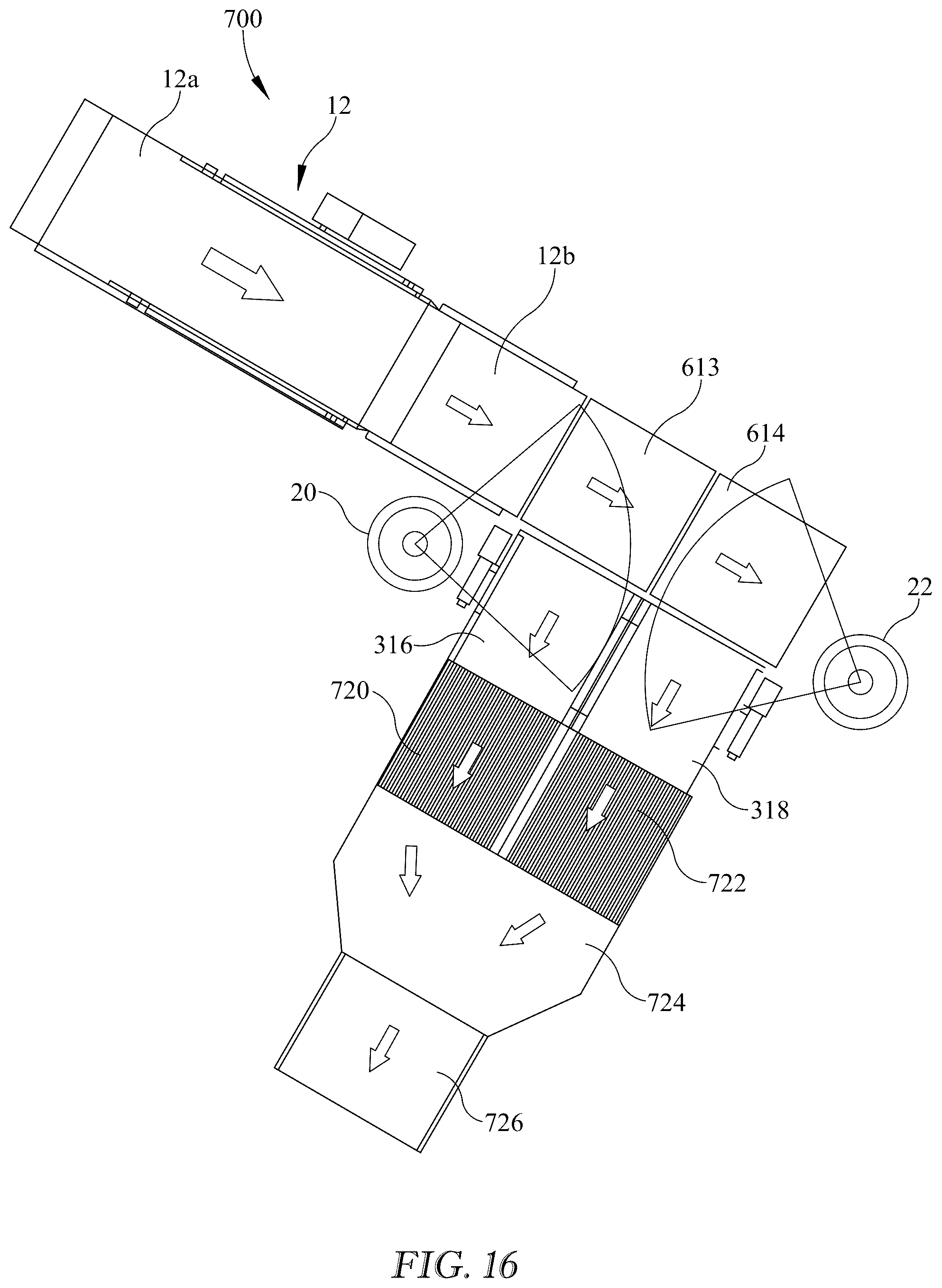 Patent US12552014 Figure 14 – Conveyor system with multiple robot singulators