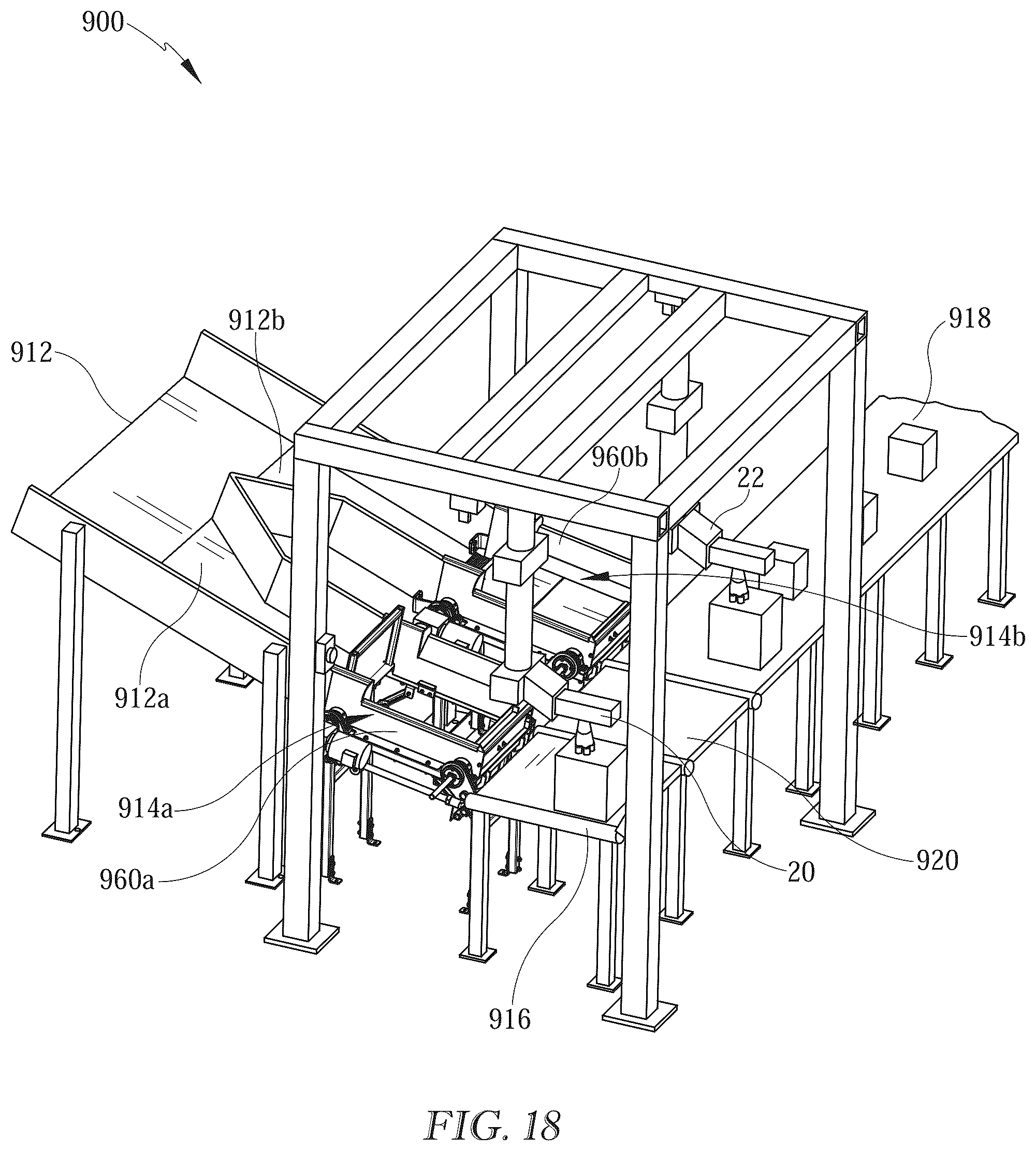 Patent US12552014 Figure 16 – Conveyor system with multiple robot singulators