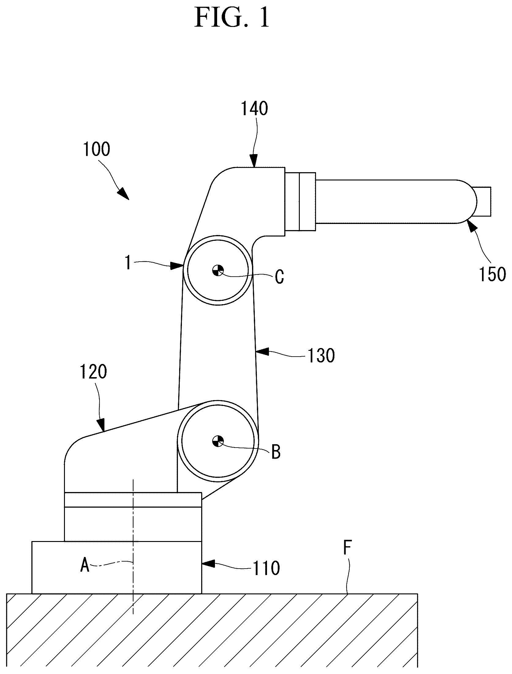 Patent US12552015 Figure 1 – Joint structure for robot