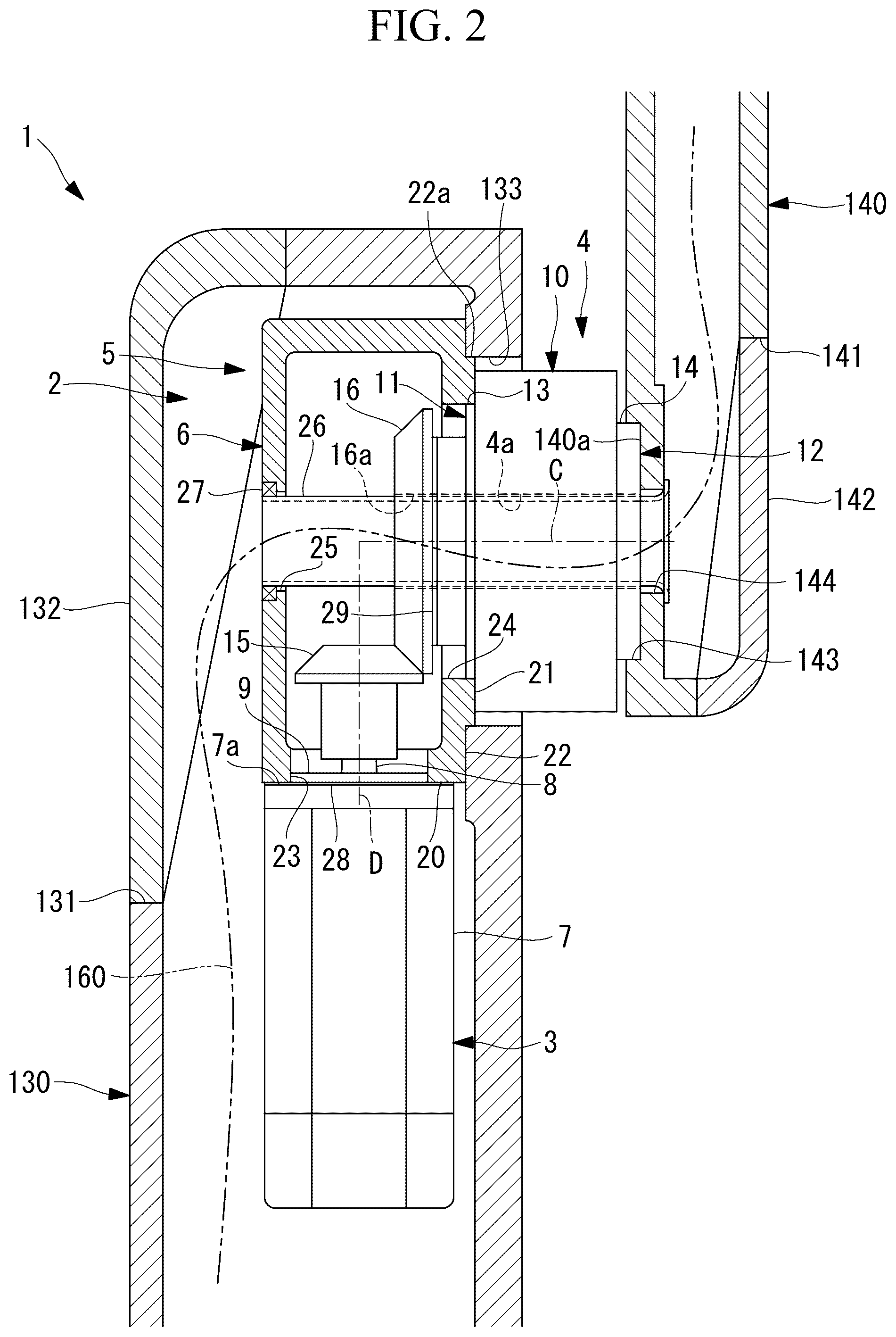 Patent US12552015 Figure 2 – Joint structure for robot
