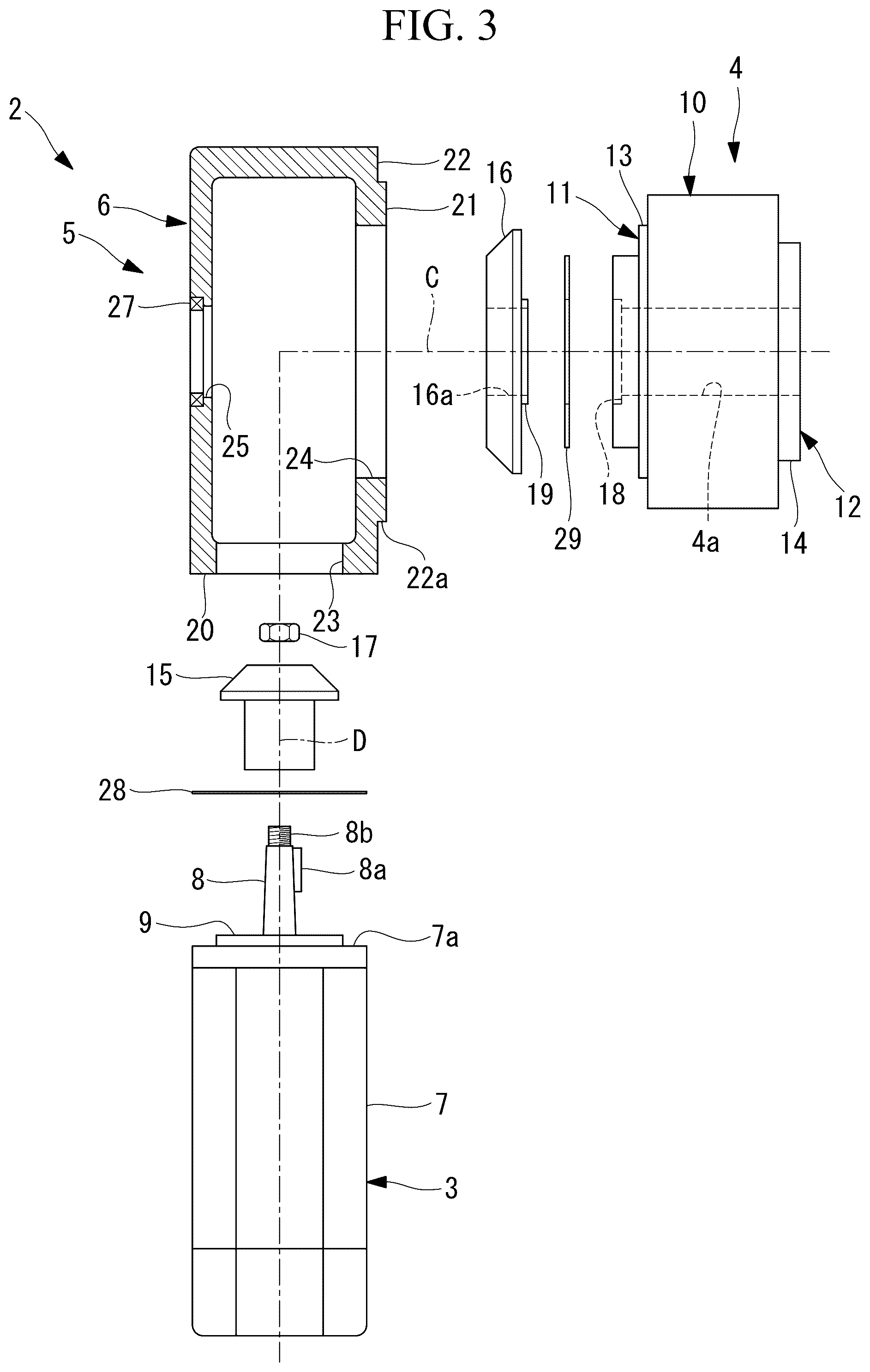 Patent US12552015 Figure 3 – Joint structure for robot