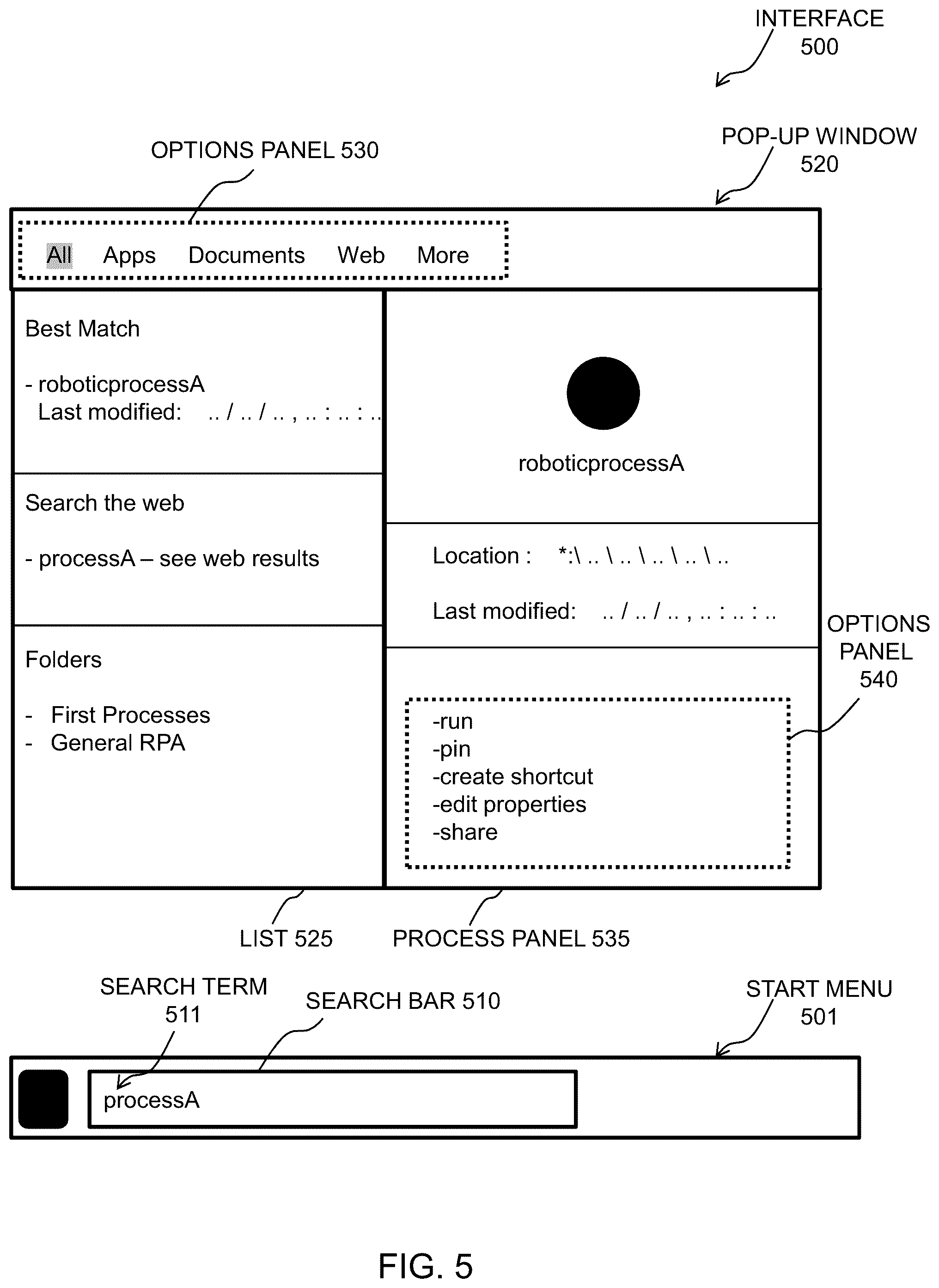 Patent US12552018 Figure 5 – Integrating robotic process automations into operating and software systems