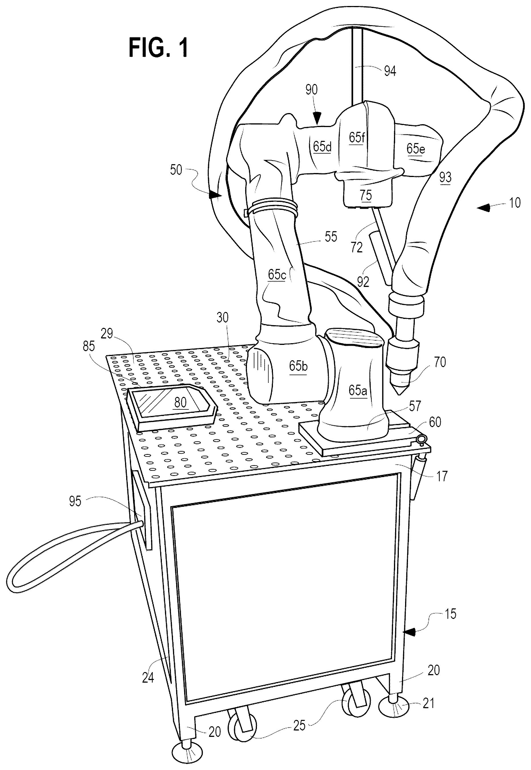 Patent US12552045 Figure 1 – Collaborative robot cutting system and method
