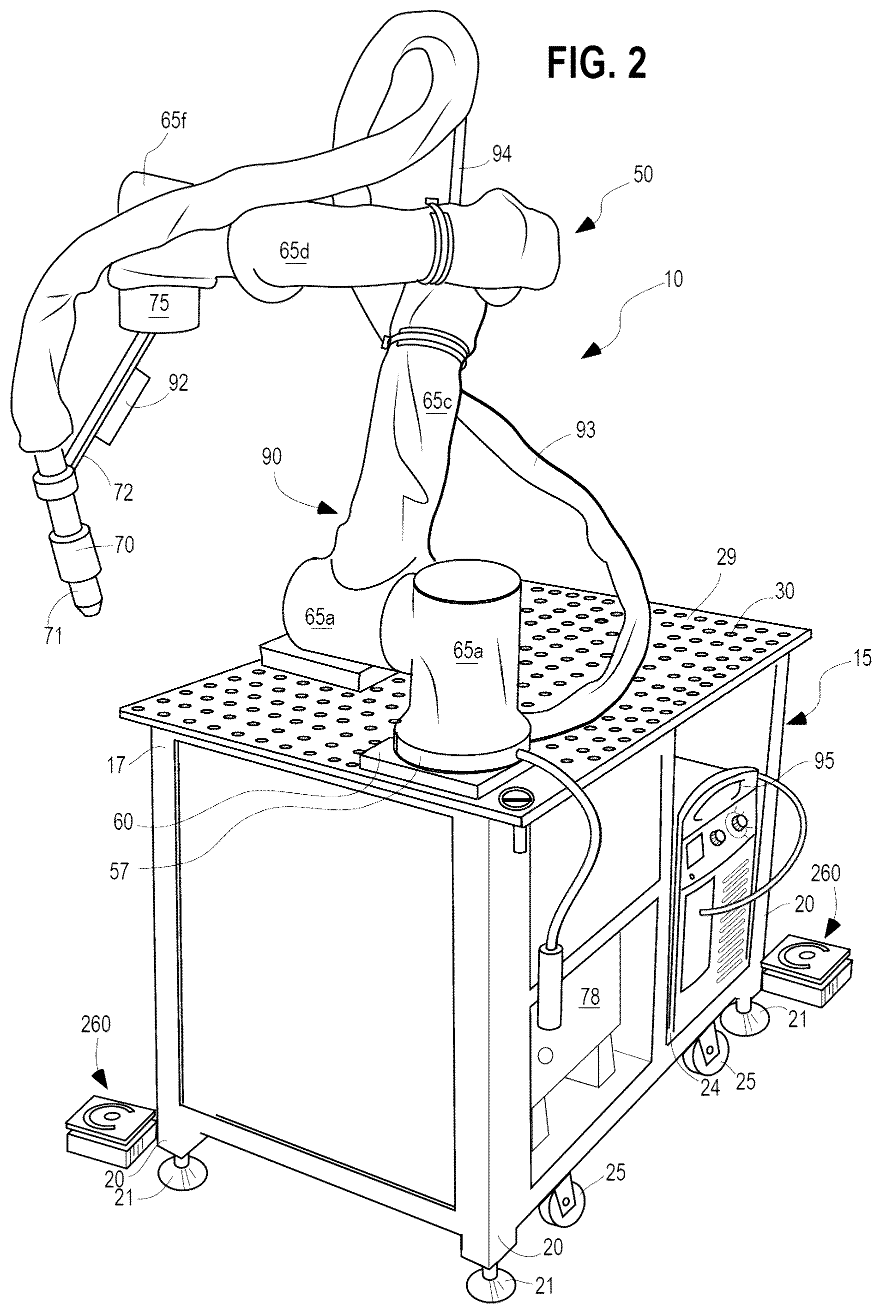 Patent US12552045 Figure 2 – Collaborative robot cutting system and method
