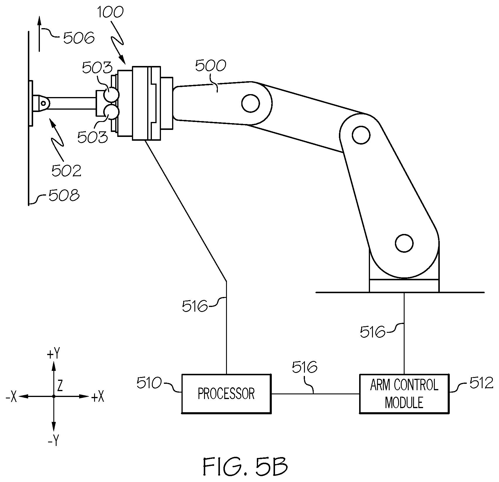 Patent US12552046 Figure 8 – Robotic tool control with compliant force/geometry sensor