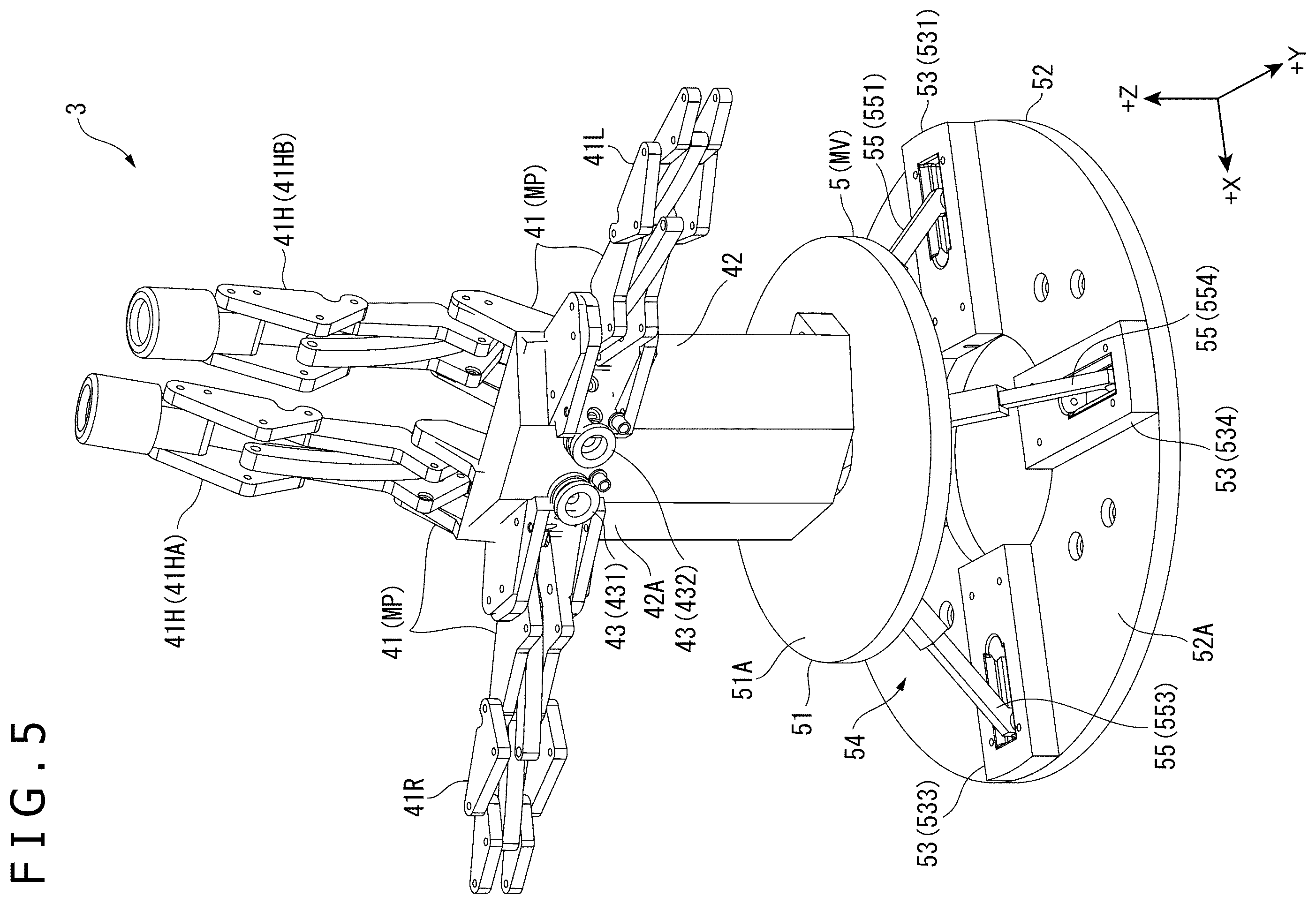 Patent US12552049 Figure 5 – Drive device, manipulator, puppet operating device, and movable base
