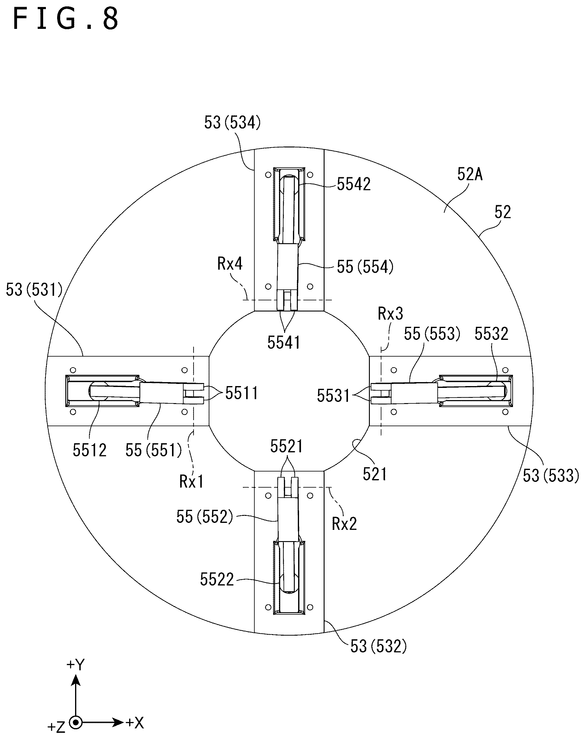 Patent US12552049 Figure 8 – Drive device, manipulator, puppet operating device, and movable base