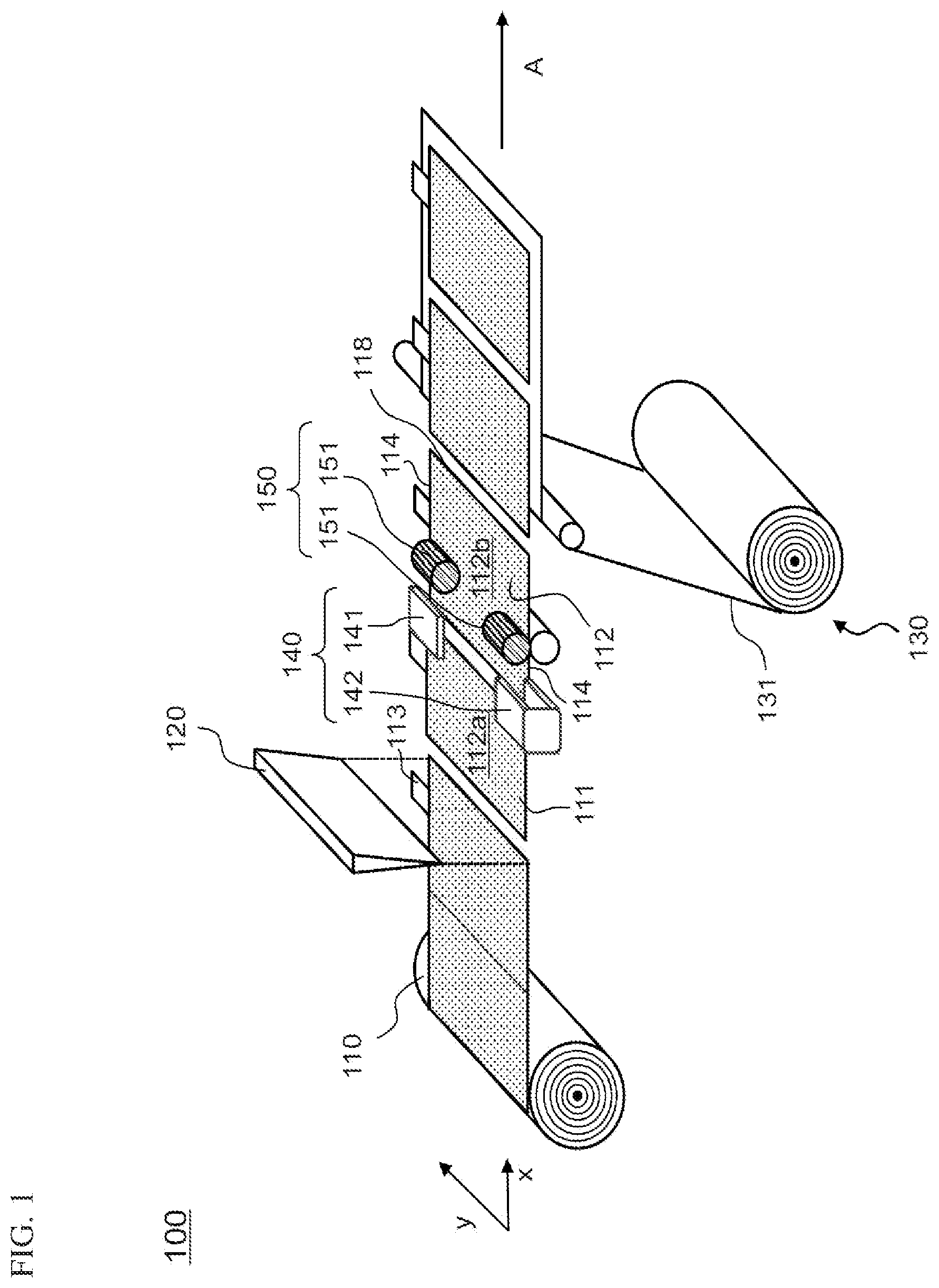 Patent US12552062 Figure 1 – Electrode manufacturing apparatus including electrode alignment unit and electrode assembly manufacturing apparatus