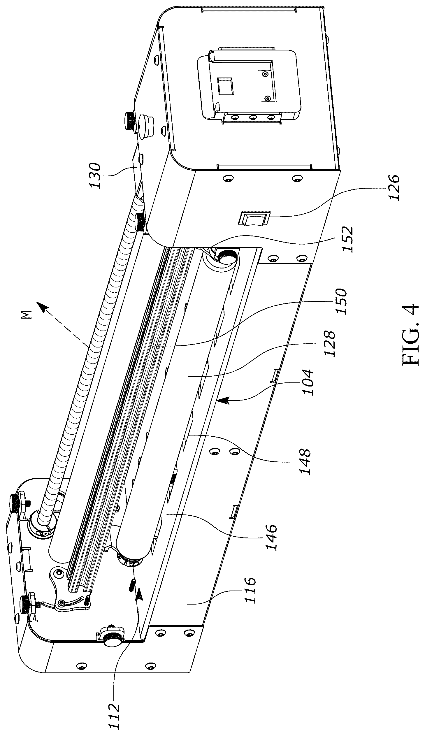 Patent US12552064 Figure 4 – Device for producing slit sheet packing material