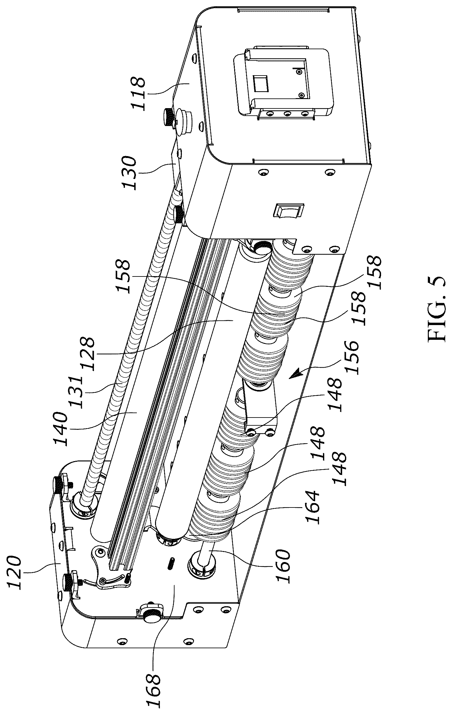 Patent US12552064 Figure 5 – Device for producing slit sheet packing material