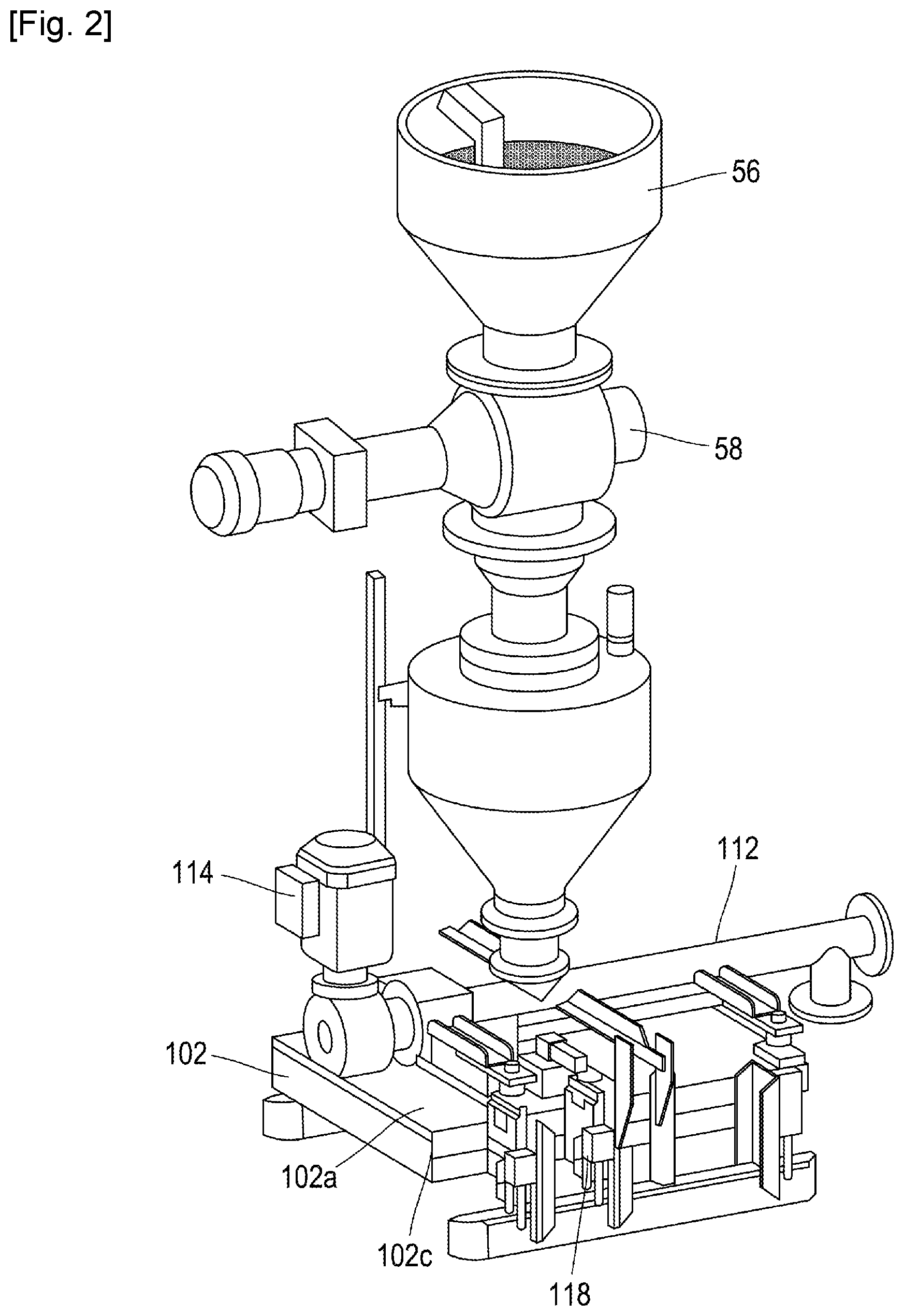 Patent US12552071 Figure 2 – Quality verification system for measurement of raw materials in continuous metering processes using calibration weights