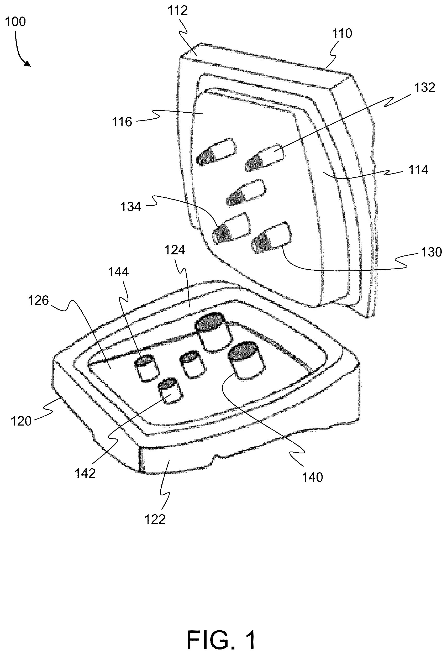 Patent US12552075 Figure 1 – Molds having sealable column pieces and methods of producing products therewith