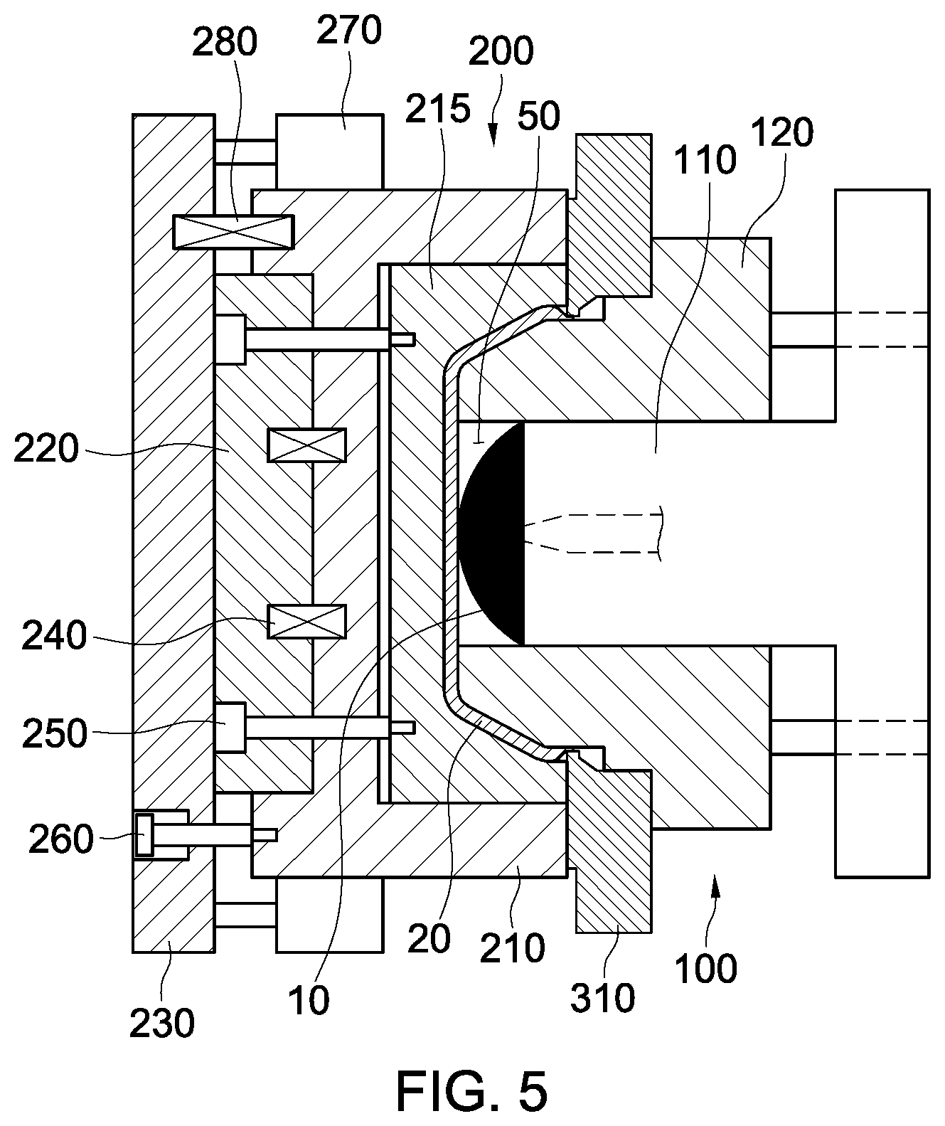 Patent US12552076 Figure 5 – Apparatus and method for manufacturing skin-integrated interior materials