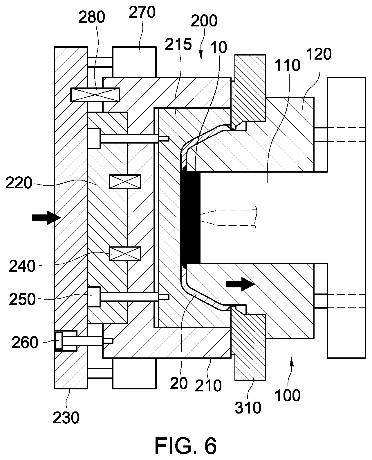 Patent US12552076 Figure 6 – Apparatus and method for manufacturing skin-integrated interior materials