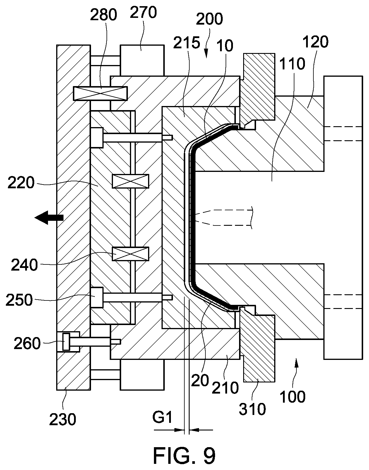Patent US12552076 Figure 9 – Apparatus and method for manufacturing skin-integrated interior materials