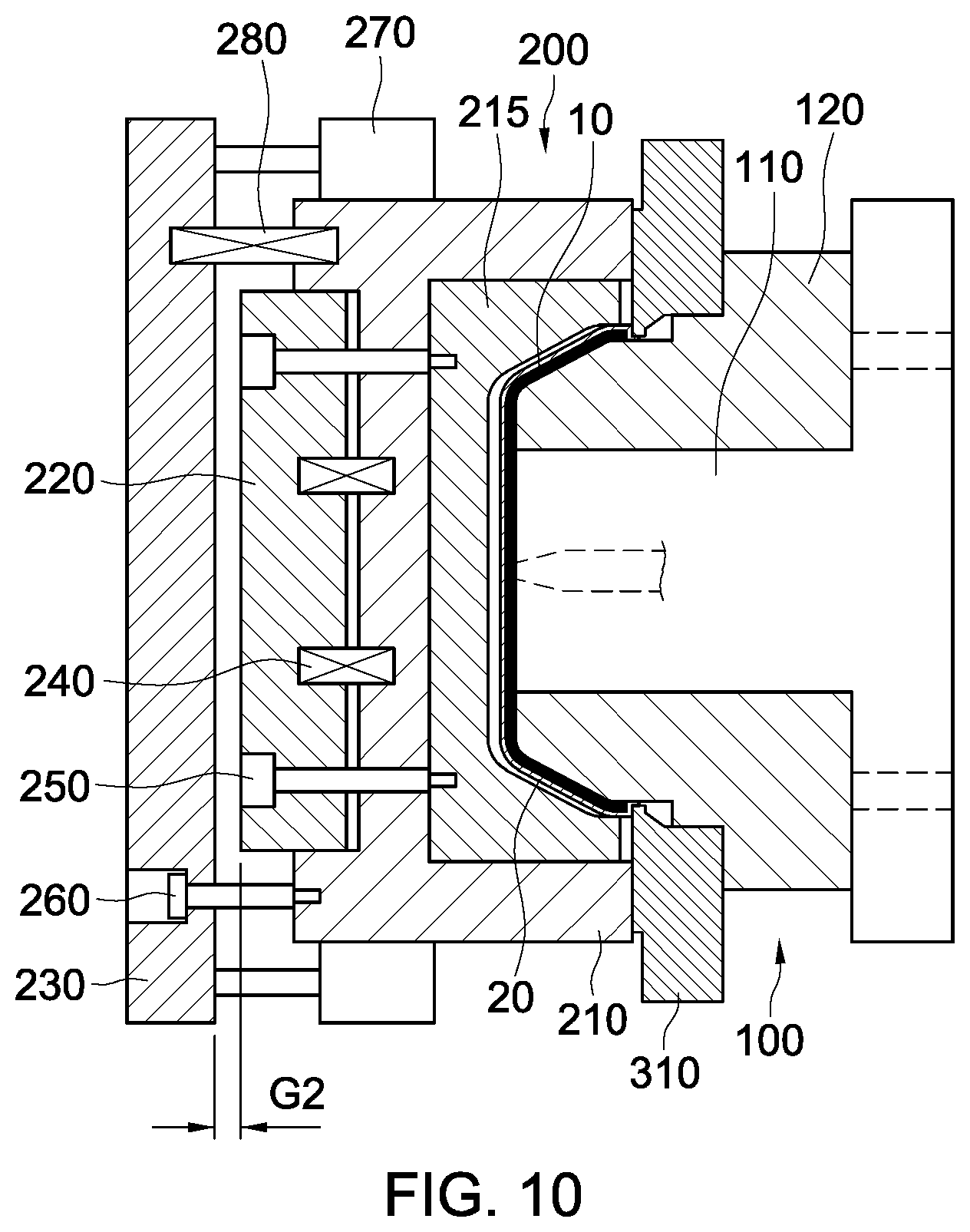 Patent US12552076 Figure 10 – Apparatus and method for manufacturing skin-integrated interior materials