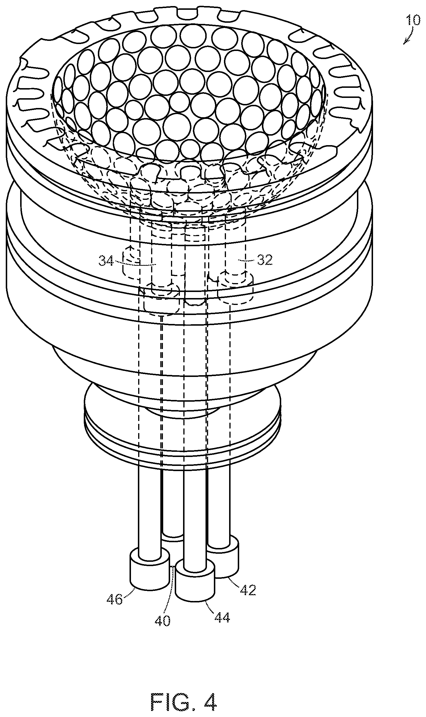 Patent US12552079 Figure 4 – Molds for molding golf balls incorporating a thermoplastic polyurethane cover