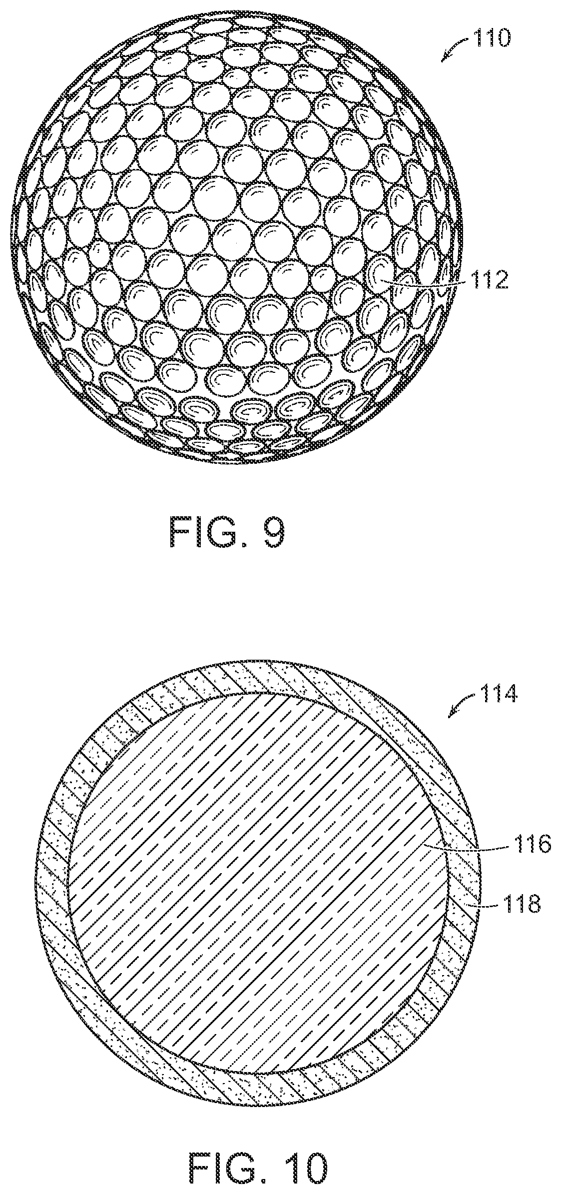 Patent US12552079 Figure 9 – Molds for molding golf balls incorporating a thermoplastic polyurethane cover