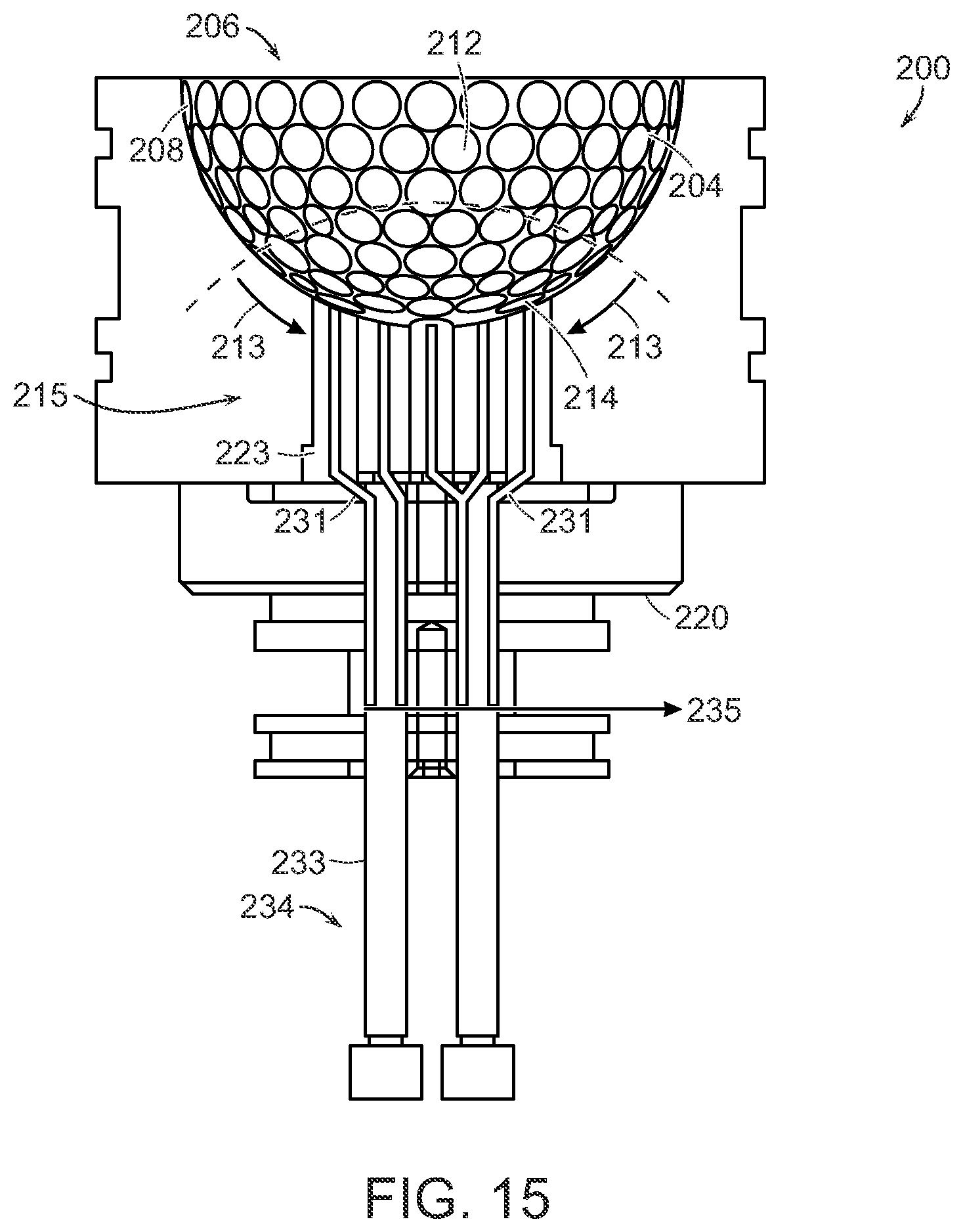 Patent US12552079 Figure 12 – Molds for molding golf balls incorporating a thermoplastic polyurethane cover