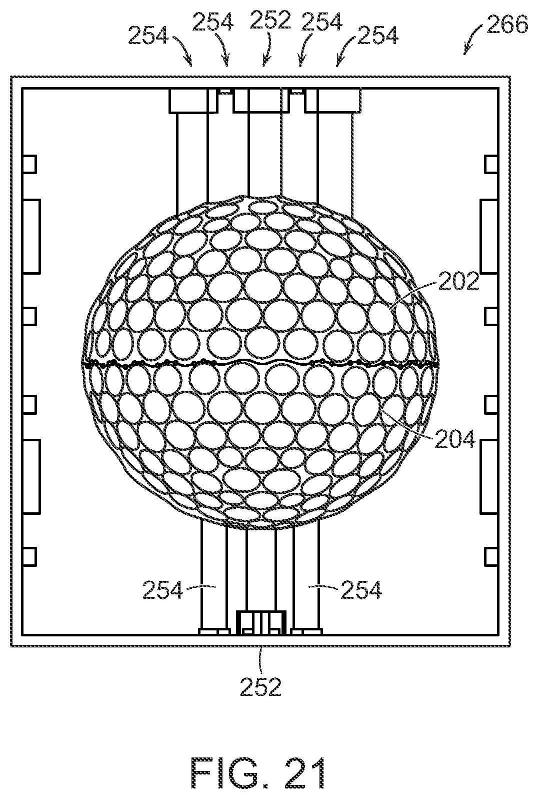 Patent US12552079 Figure 18 – Molds for molding golf balls incorporating a thermoplastic polyurethane cover