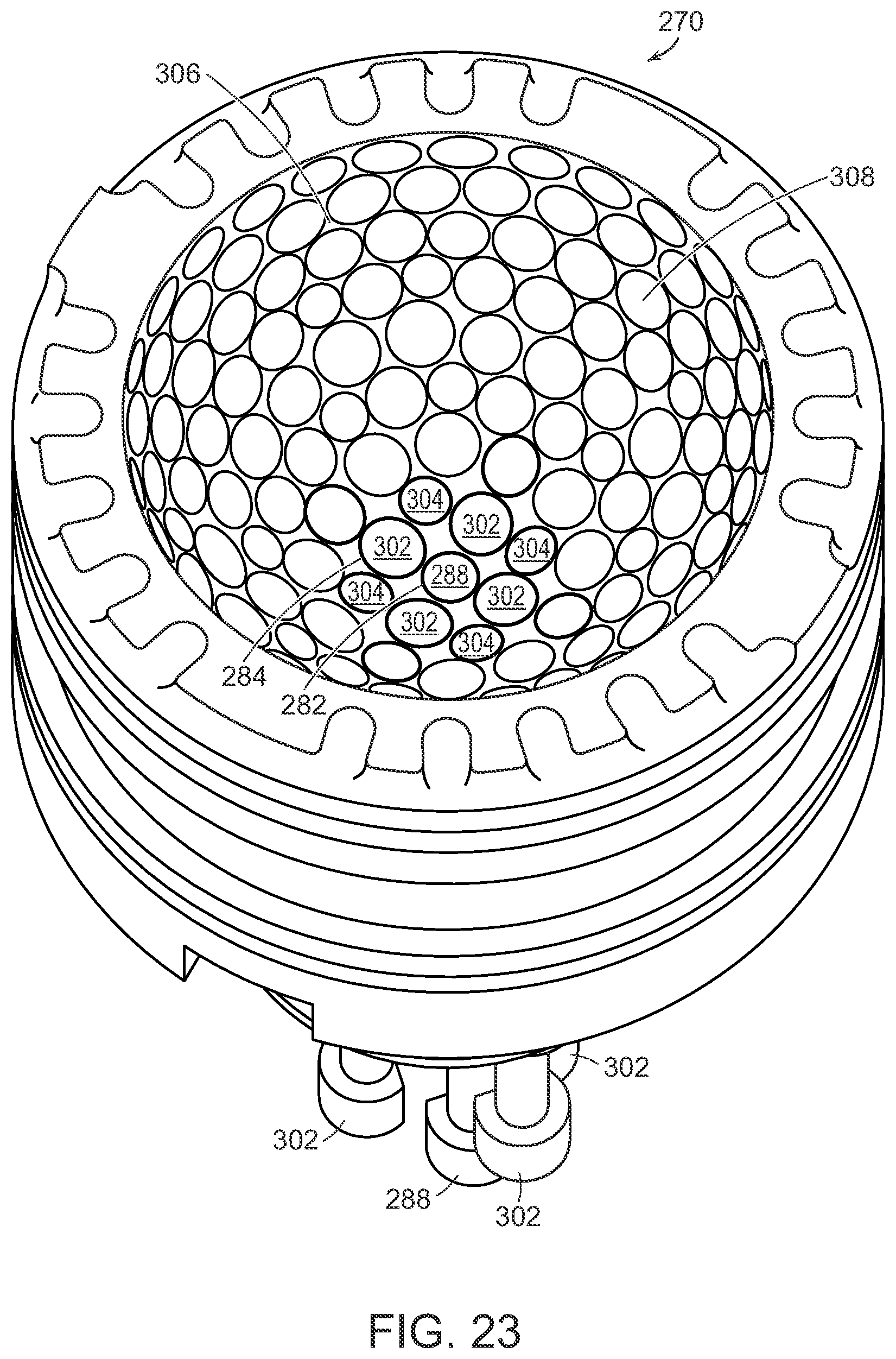 Patent US12552079 Figure 20 – Molds for molding golf balls incorporating a thermoplastic polyurethane cover