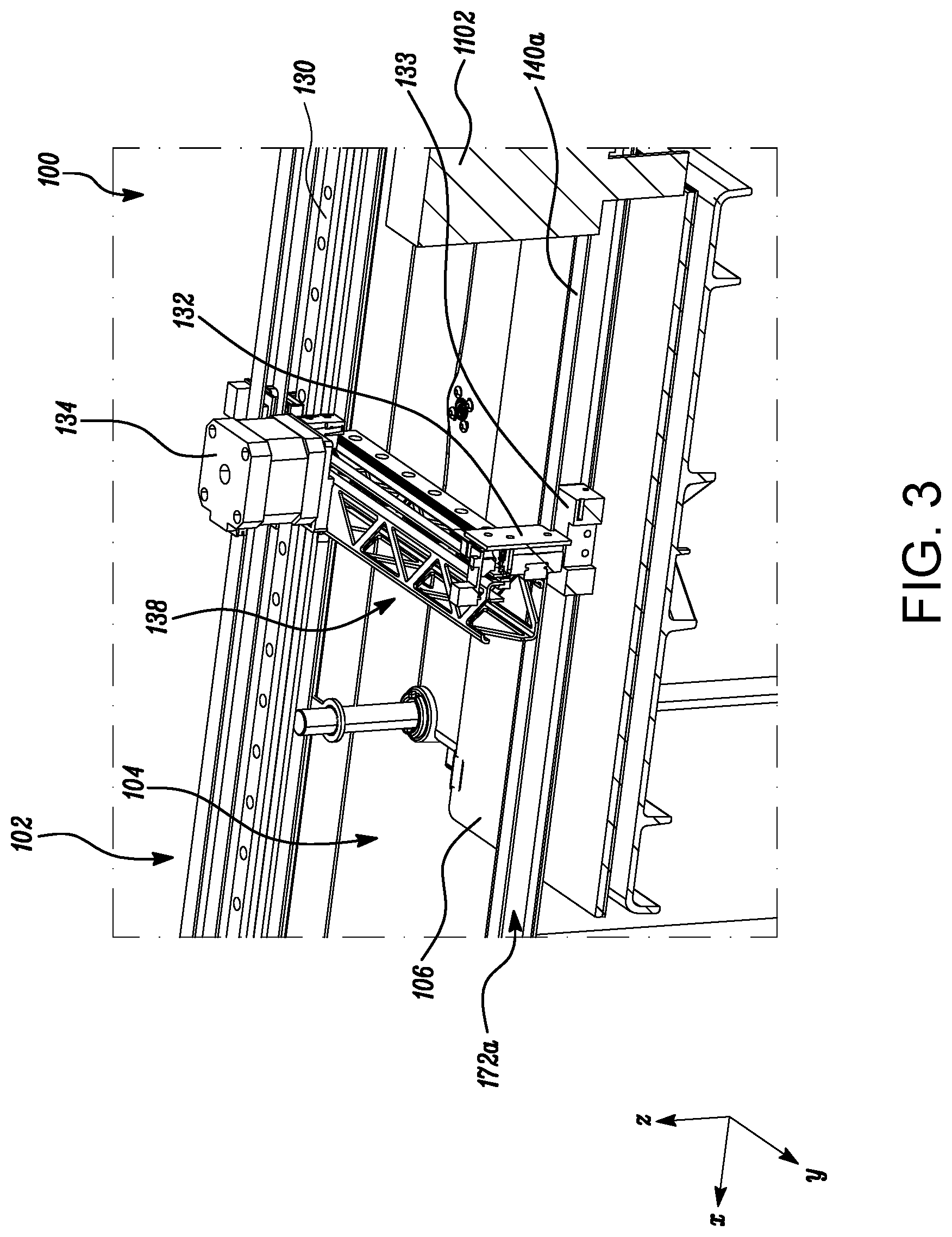 Patent US12552099 Figure 3 – Additive manufacturing system with a sealed build chamber