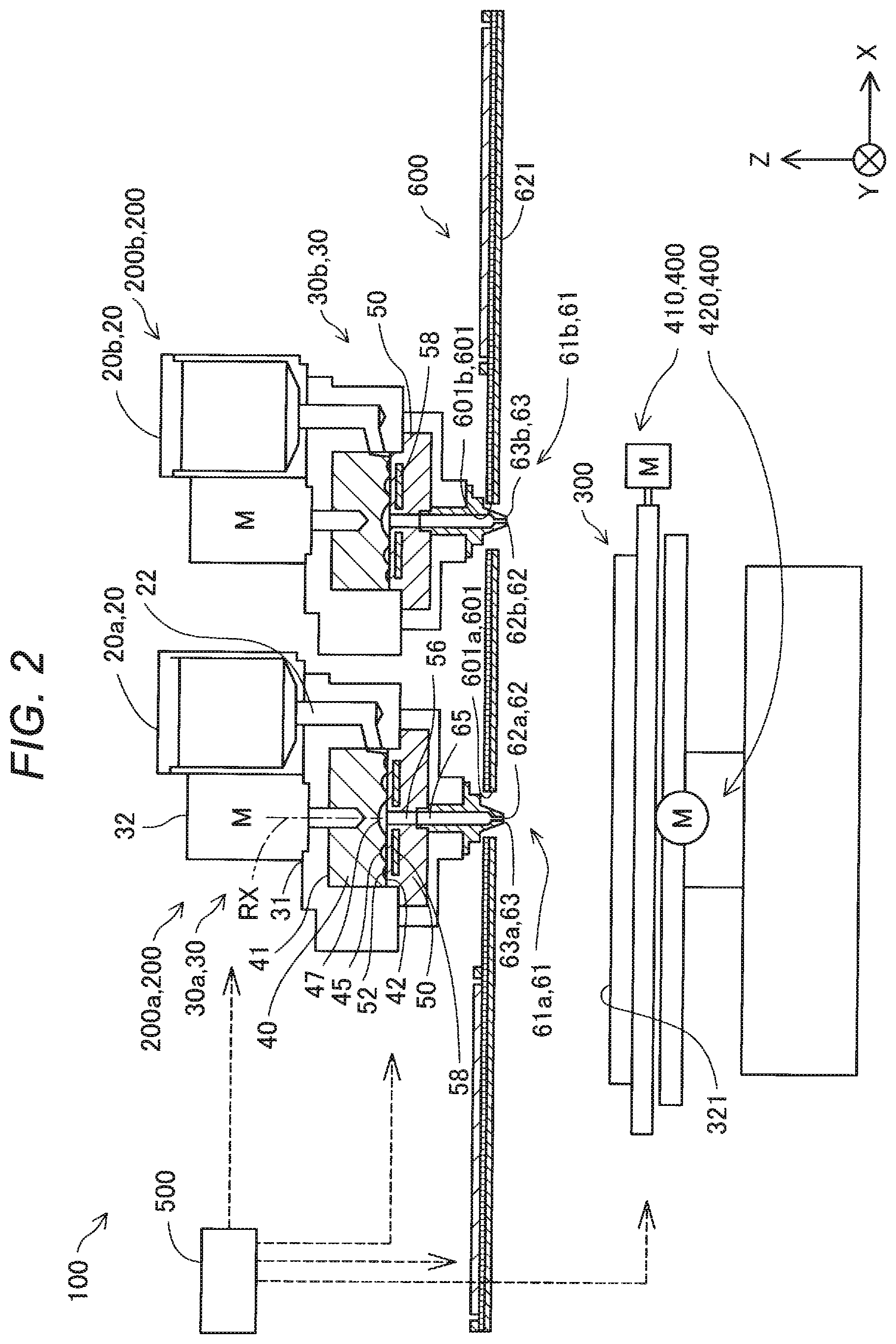 Patent US12552101 Figure 2 – Three-dimensional shaping device and method of manufacturing three-dimensional shaped object
