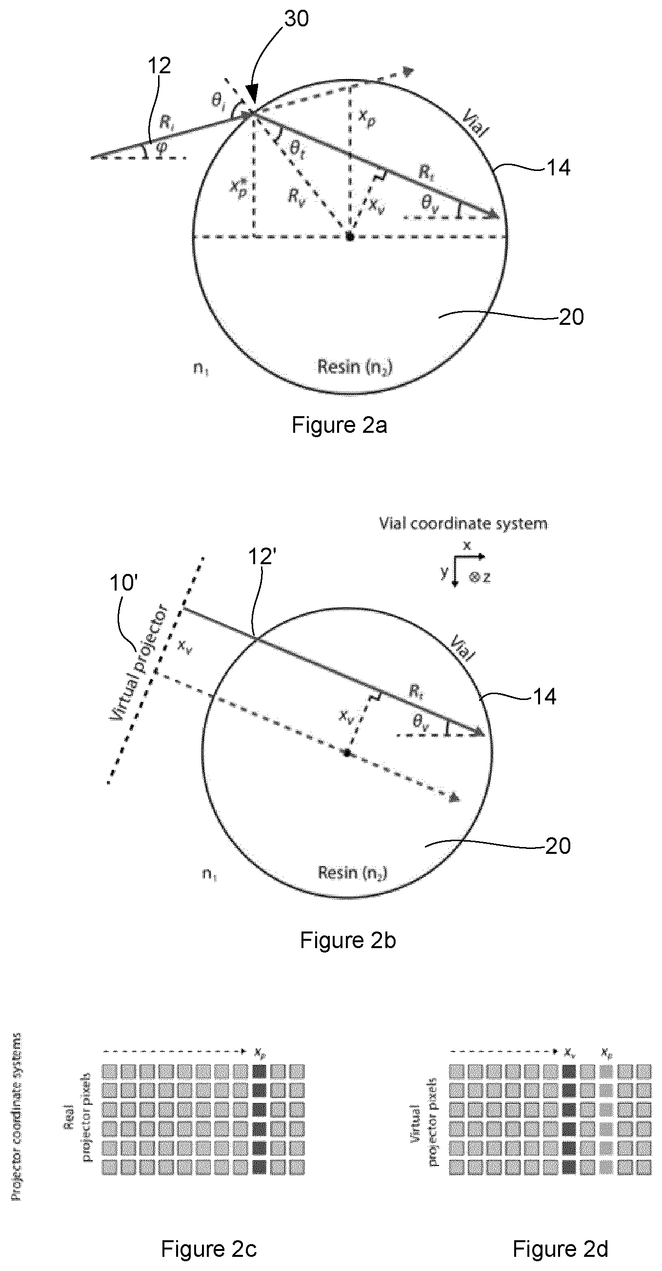 Patent US12552107 Figure 2 – Method for correcting ray distortions in tomographic 3D printing