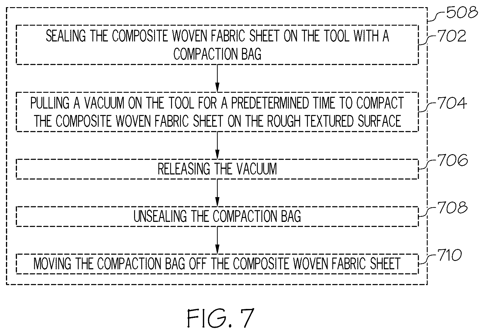 Patent US12552110 Figure 8 – Methods for fabrication of layups for composite honeycomb core sandwich structures and said composite honeycomb core sandwich structures