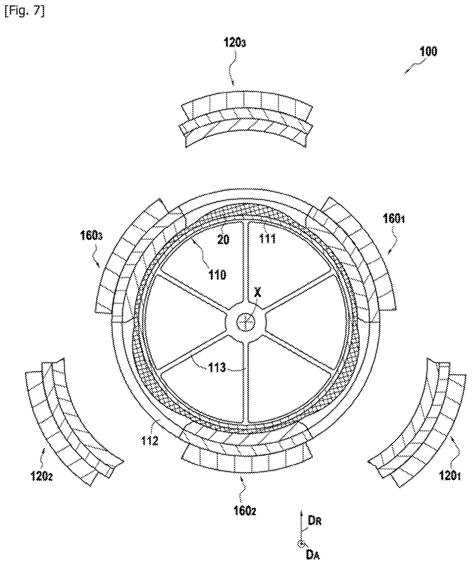 Patent US12552114 Figure 8 – RTM injection method and mould using symmetric anti-pinching sectors