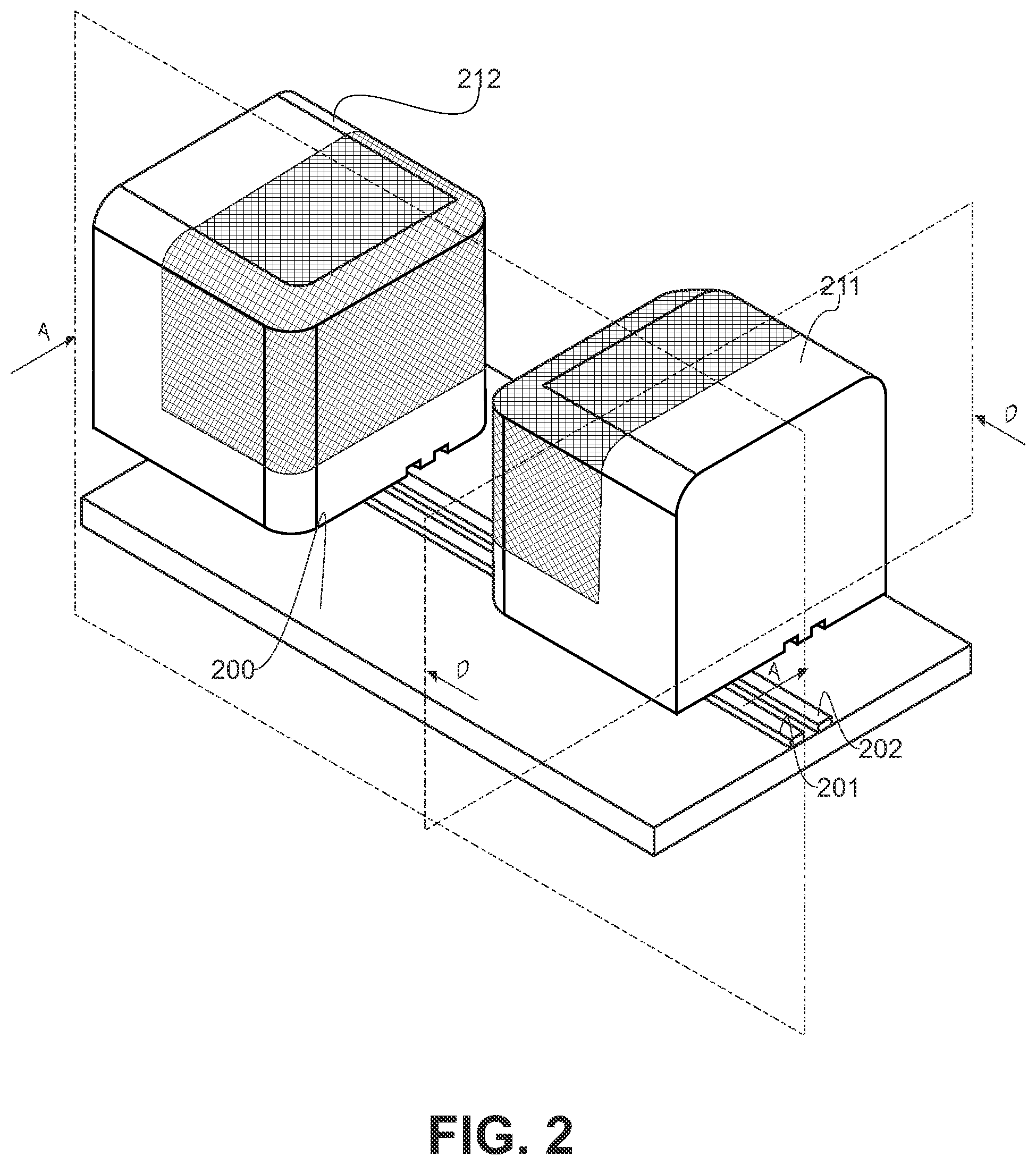 Patent US12552121 Figure 2 – Method for integrating a fitting between the wings of a profile