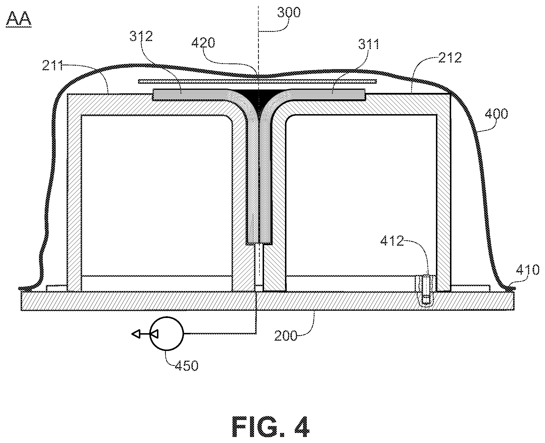 Patent US12552121 Figure 4 – Method for integrating a fitting between the wings of a profile