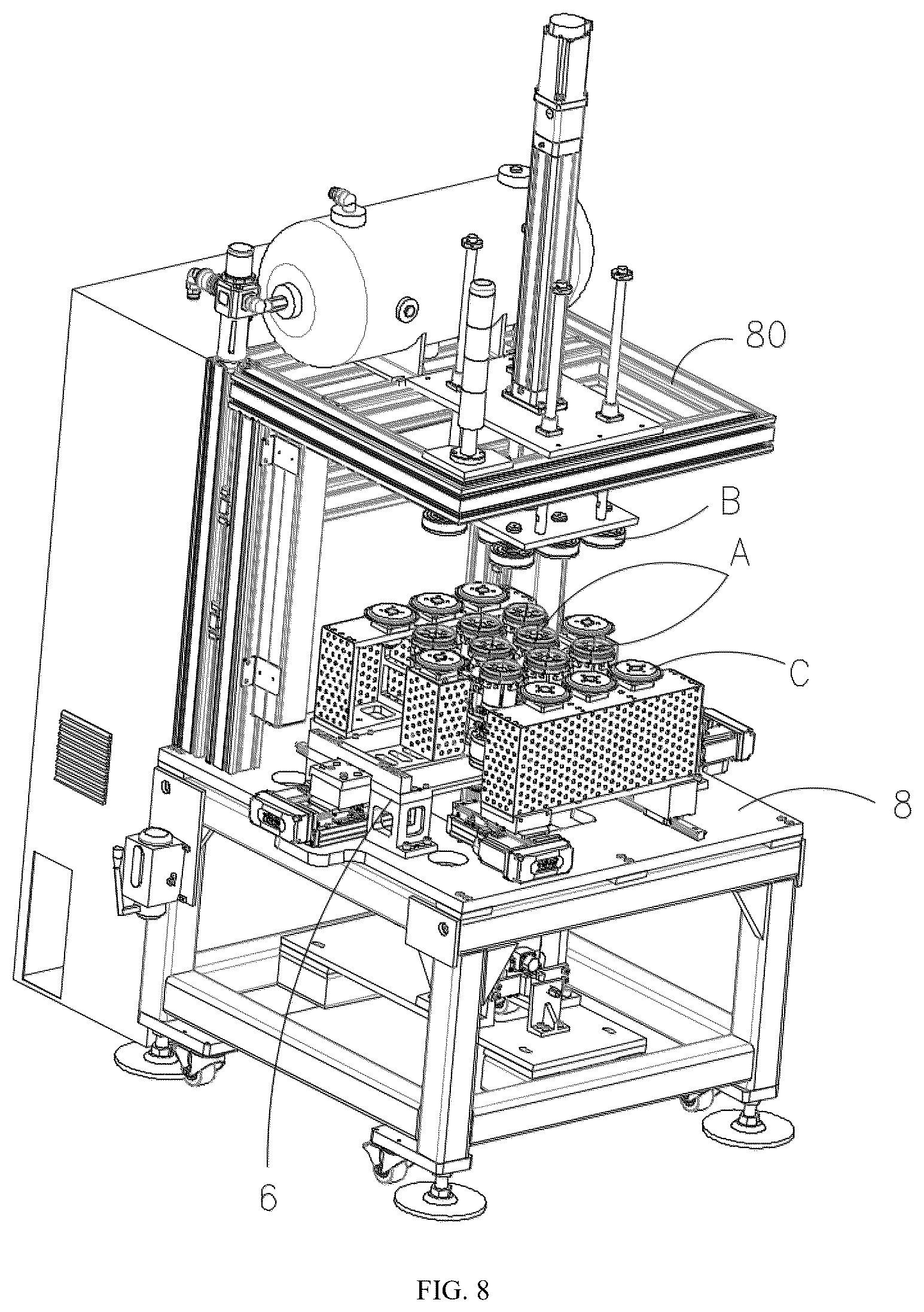 Patent US12552126 Figure 8 – Telescopic flanging inner expansion assembly and flanging device