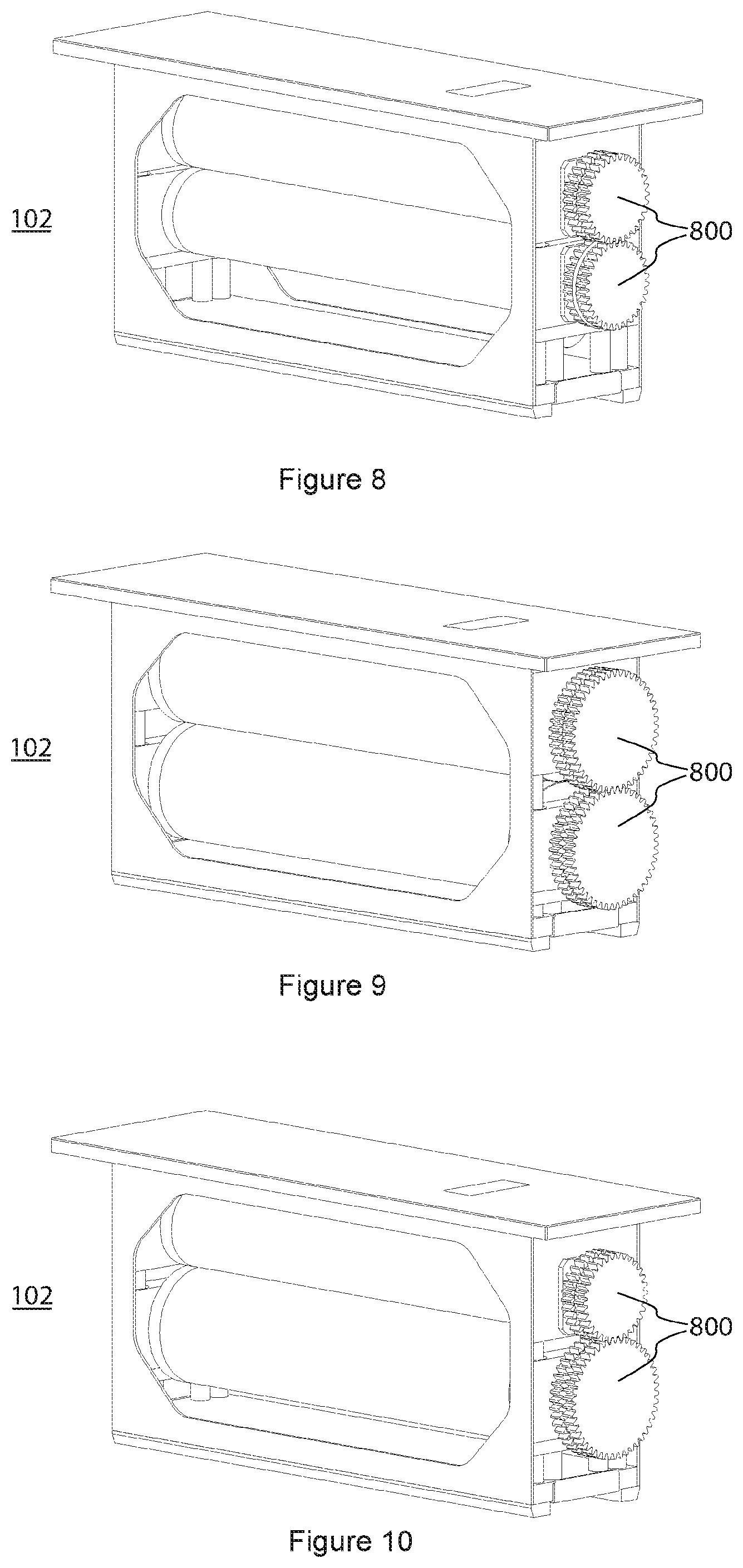 Patent US12552127 Figure 5 – Embossing system with embossing cassette